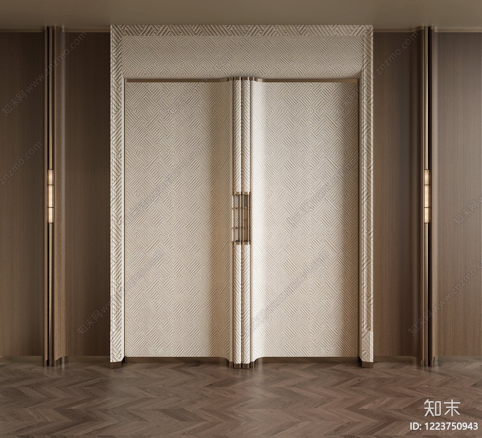 新中式双开门3D模型下载【ID:1223750943】