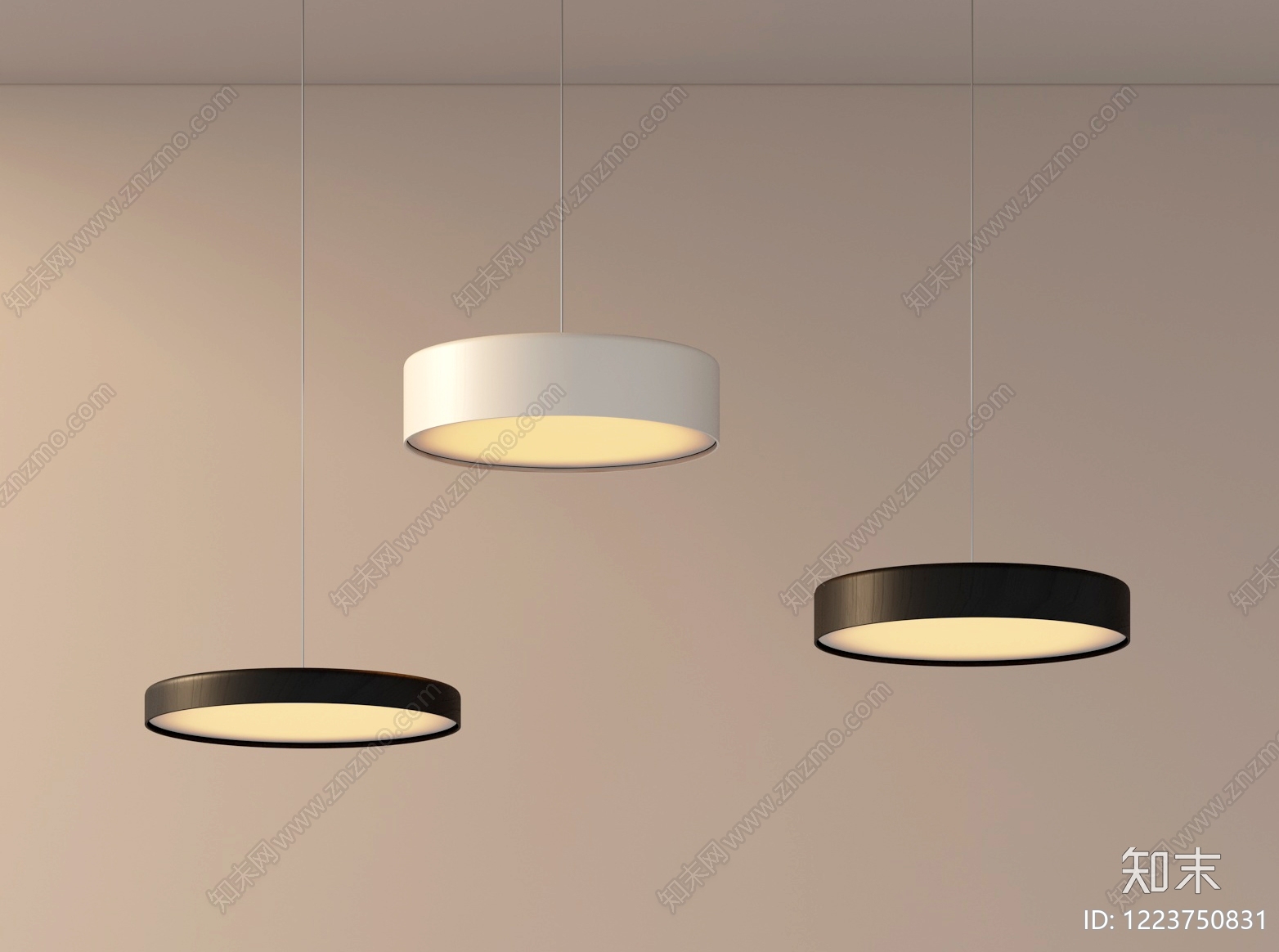 极简灯具组合3D模型下载【ID:1223750831】