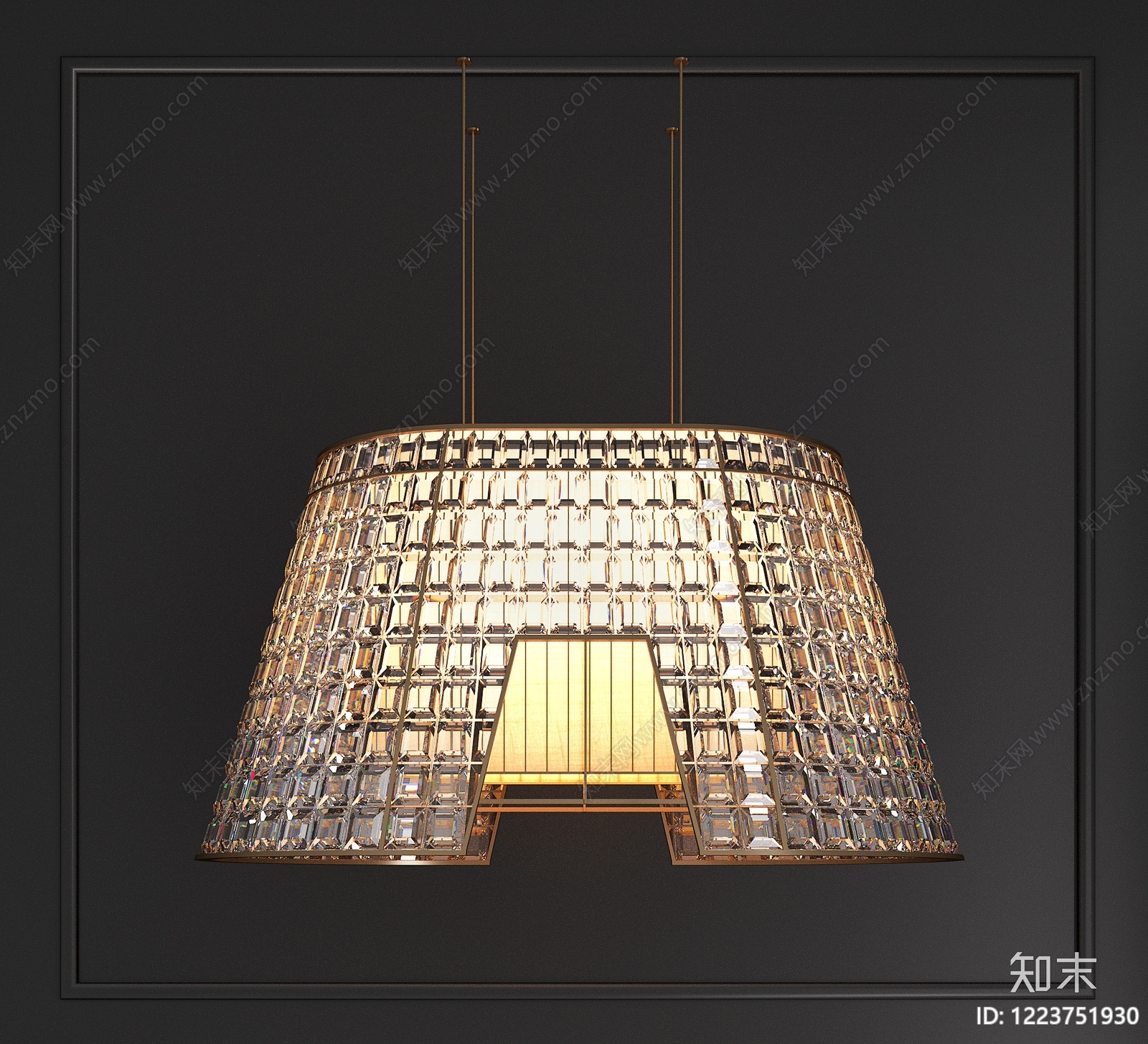 轻奢水晶吊灯3D模型下载【ID:1223751930】