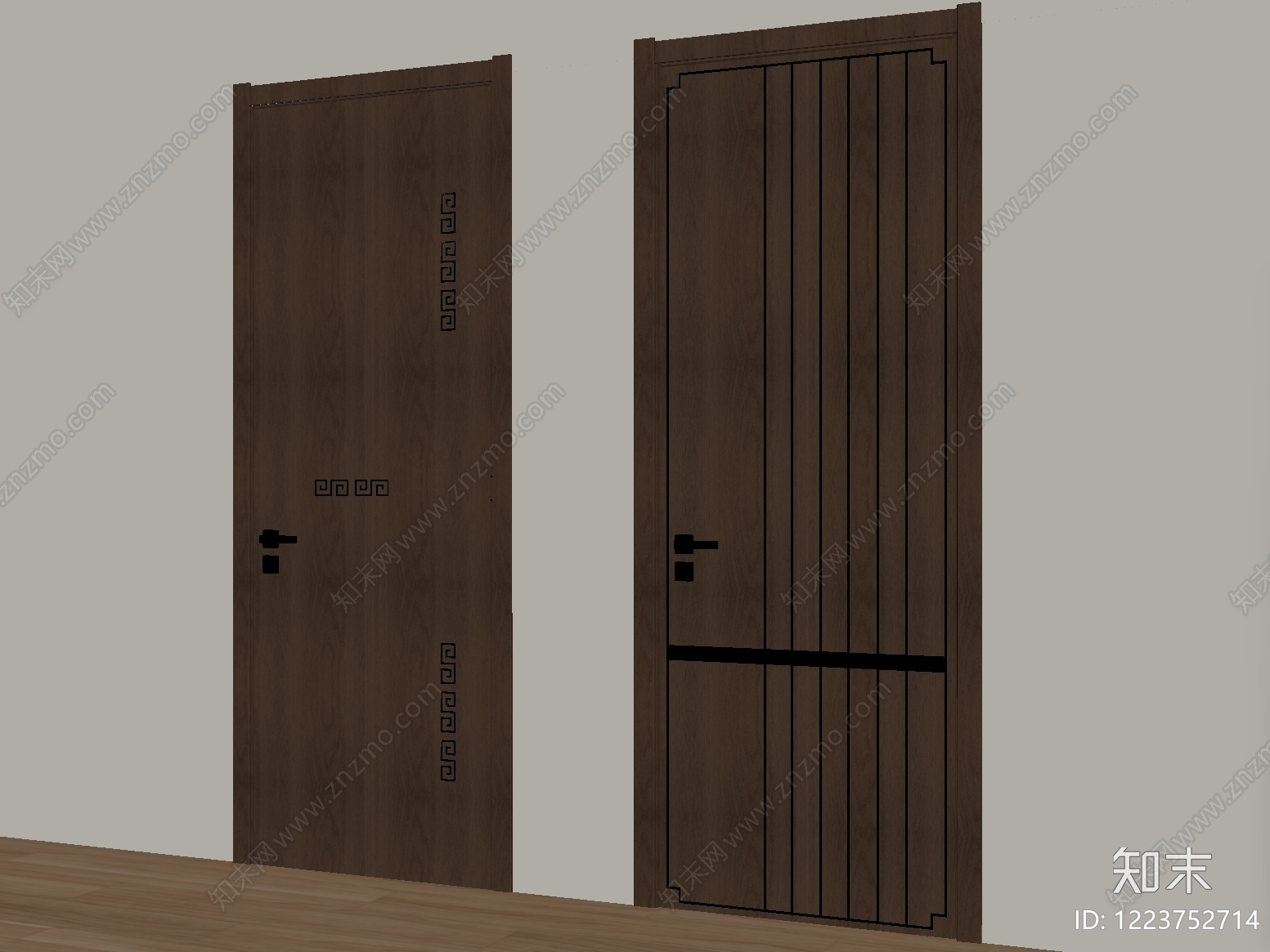 新中式单开门SU模型下载【ID:1223752714】