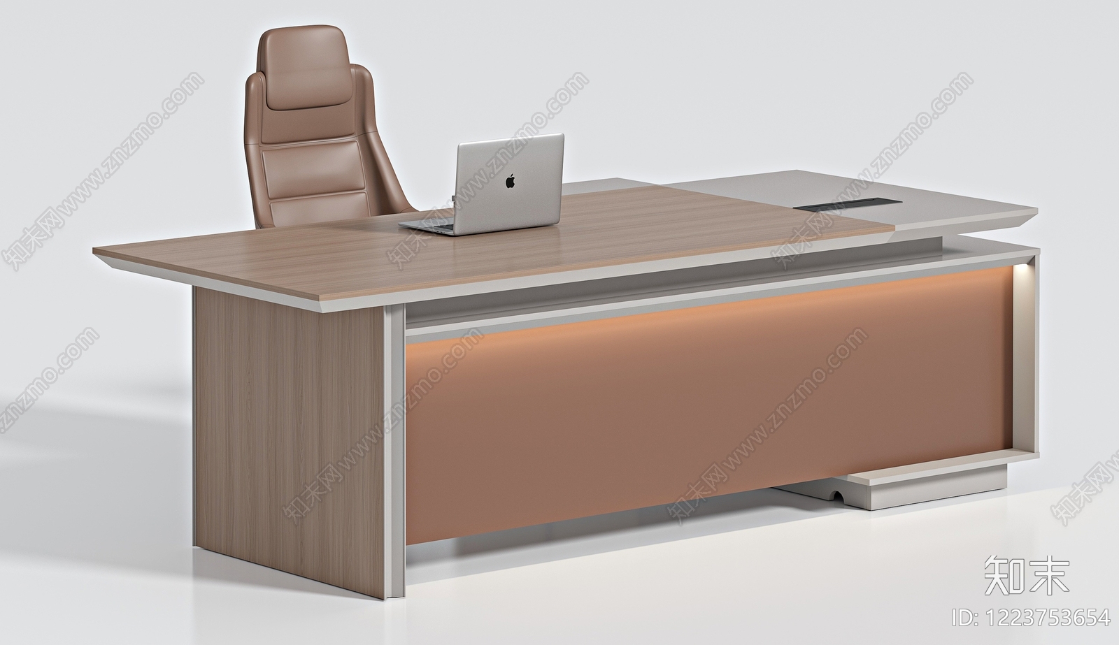 现代简约办公桌椅3D模型渲染效果图