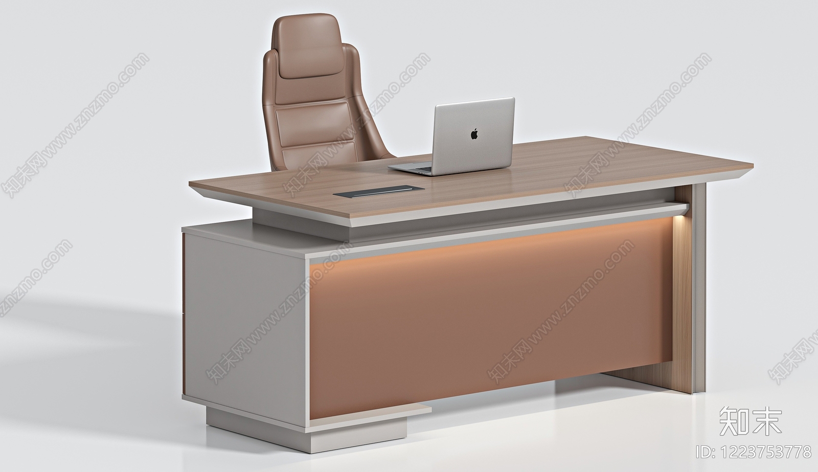 现代简约办公桌椅3D模型渲染效果图