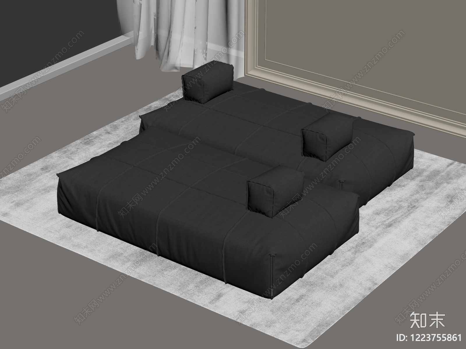 极简懒人沙发3D模型下载【ID:1223755861】