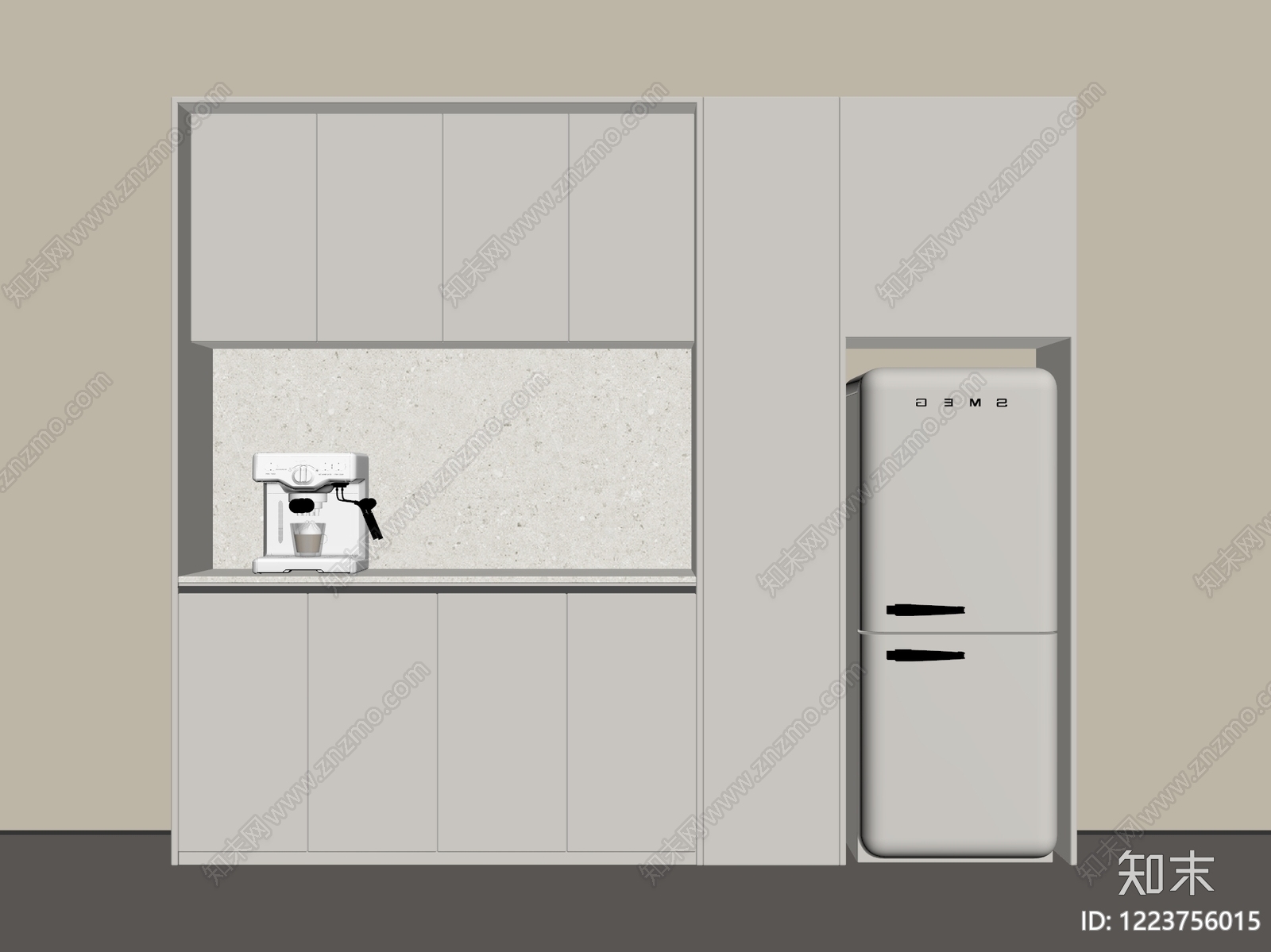极简餐边柜3D模型下载【ID:1223756015】