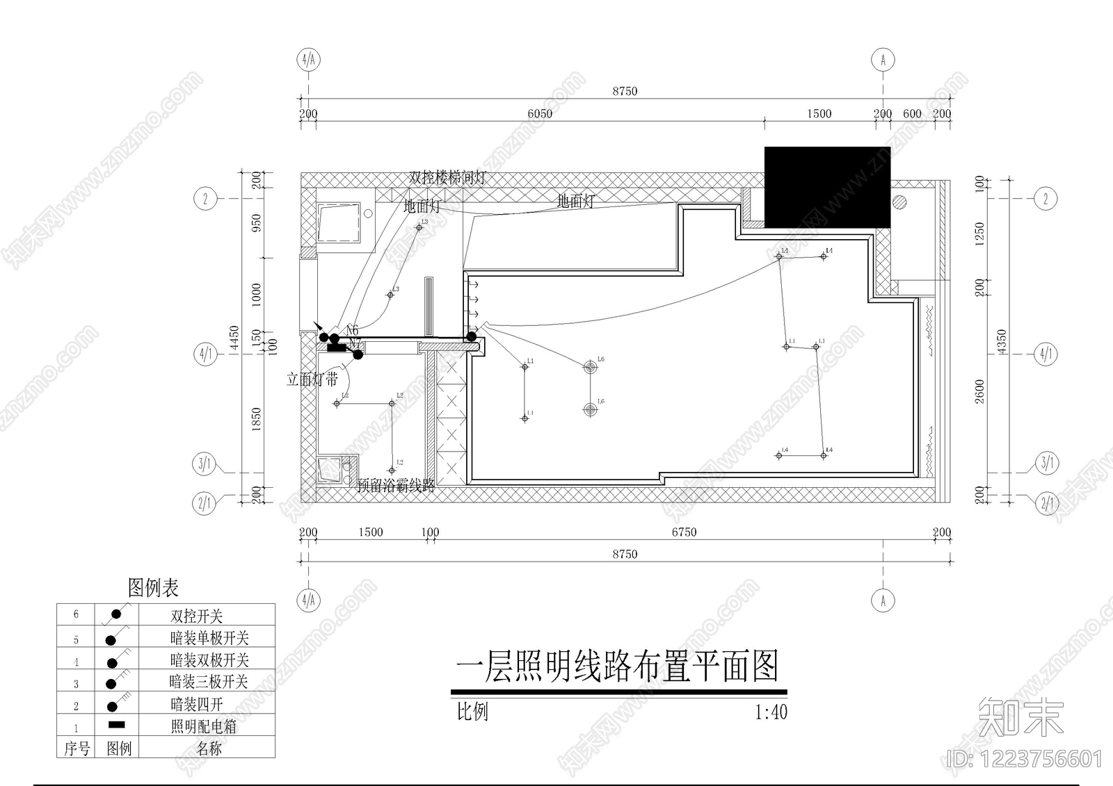 照明系统cad施工图下载【ID:1223756601】