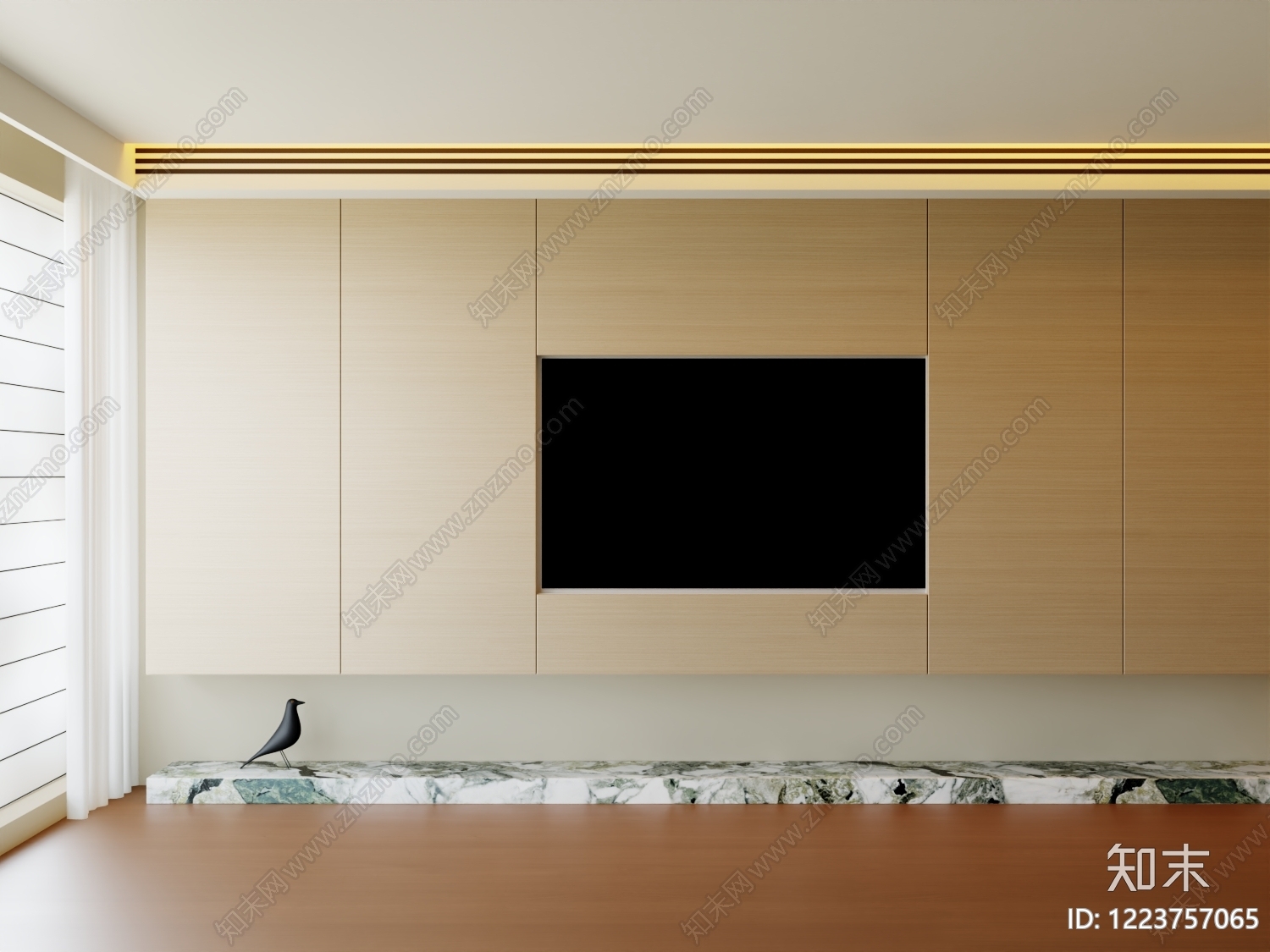 极简背景墙SU模型下载【ID:1223757065】