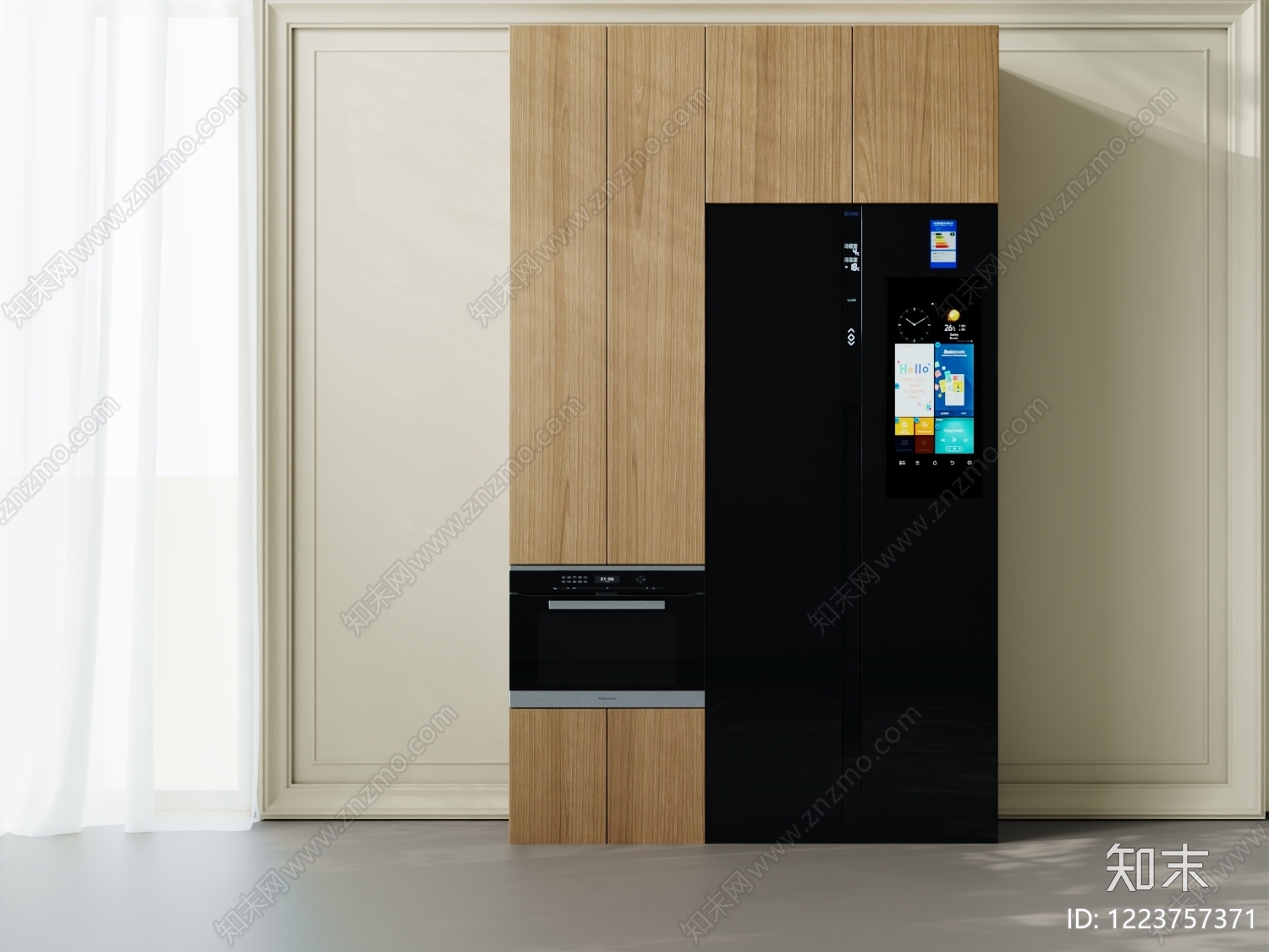 现代简约餐边柜3D模型渲染效果图