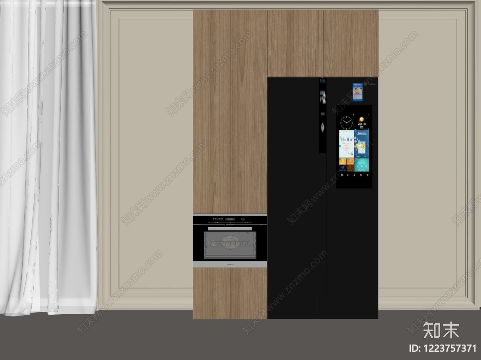 现代简约餐边柜3D模型下载【ID:1223757371】