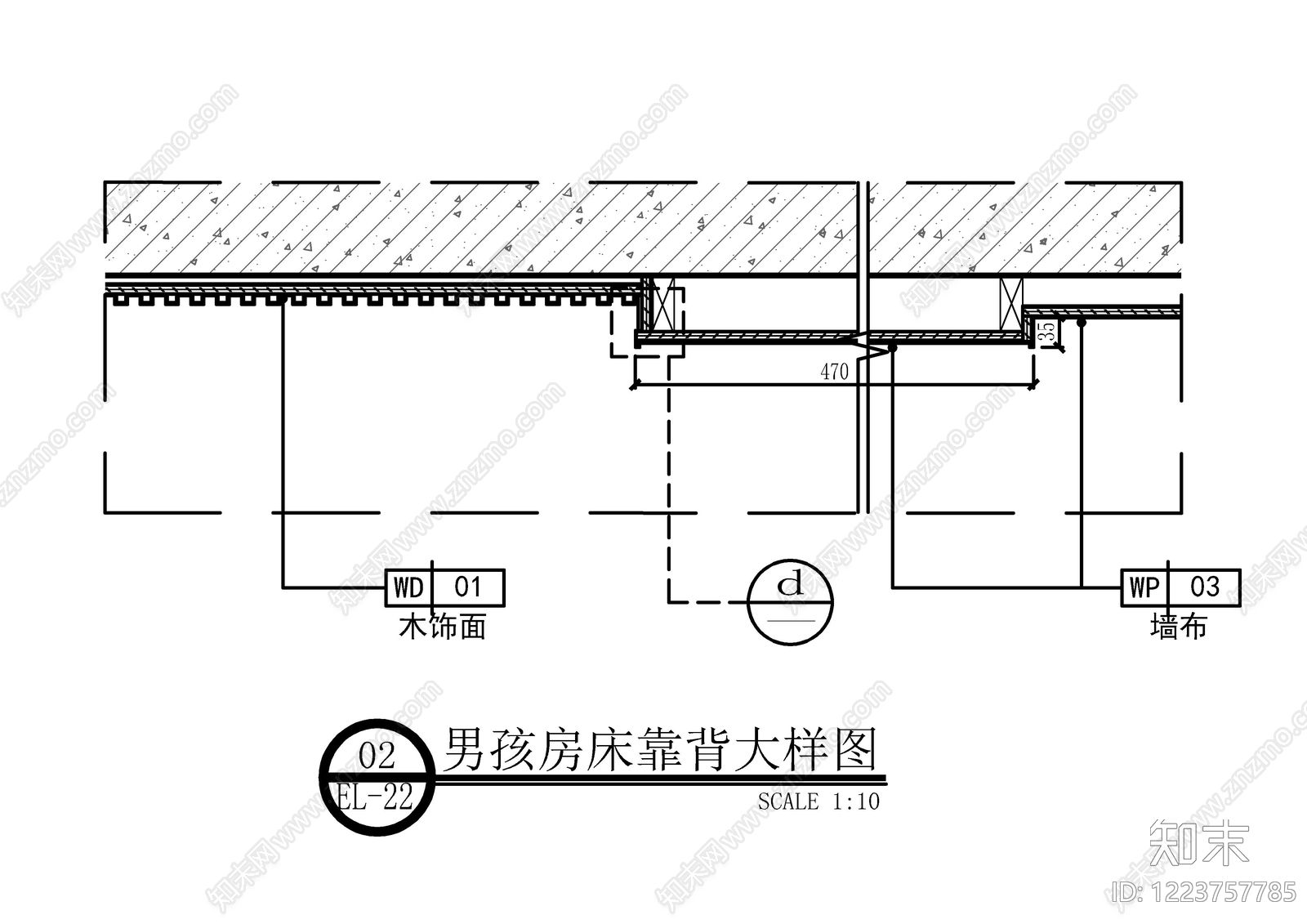 背景墙节点cad施工图下载【ID:1223757785】