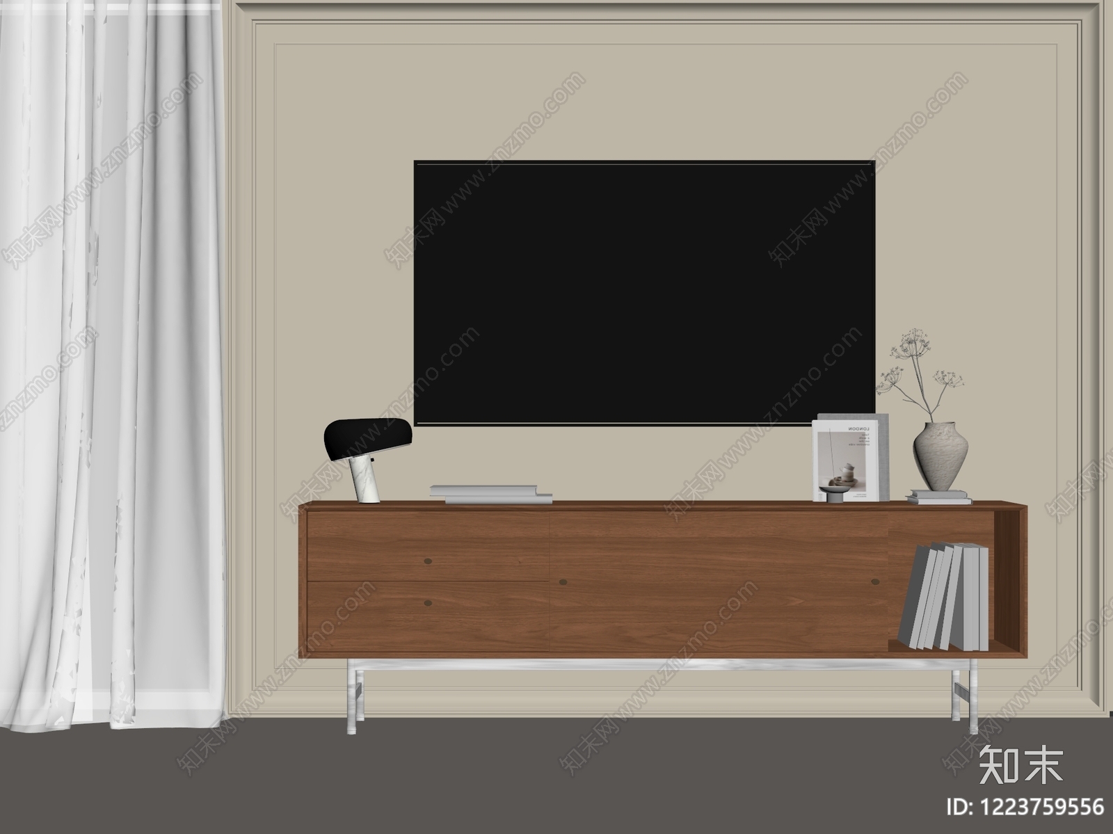 XX电视柜SU模型下载【ID:1223759556】