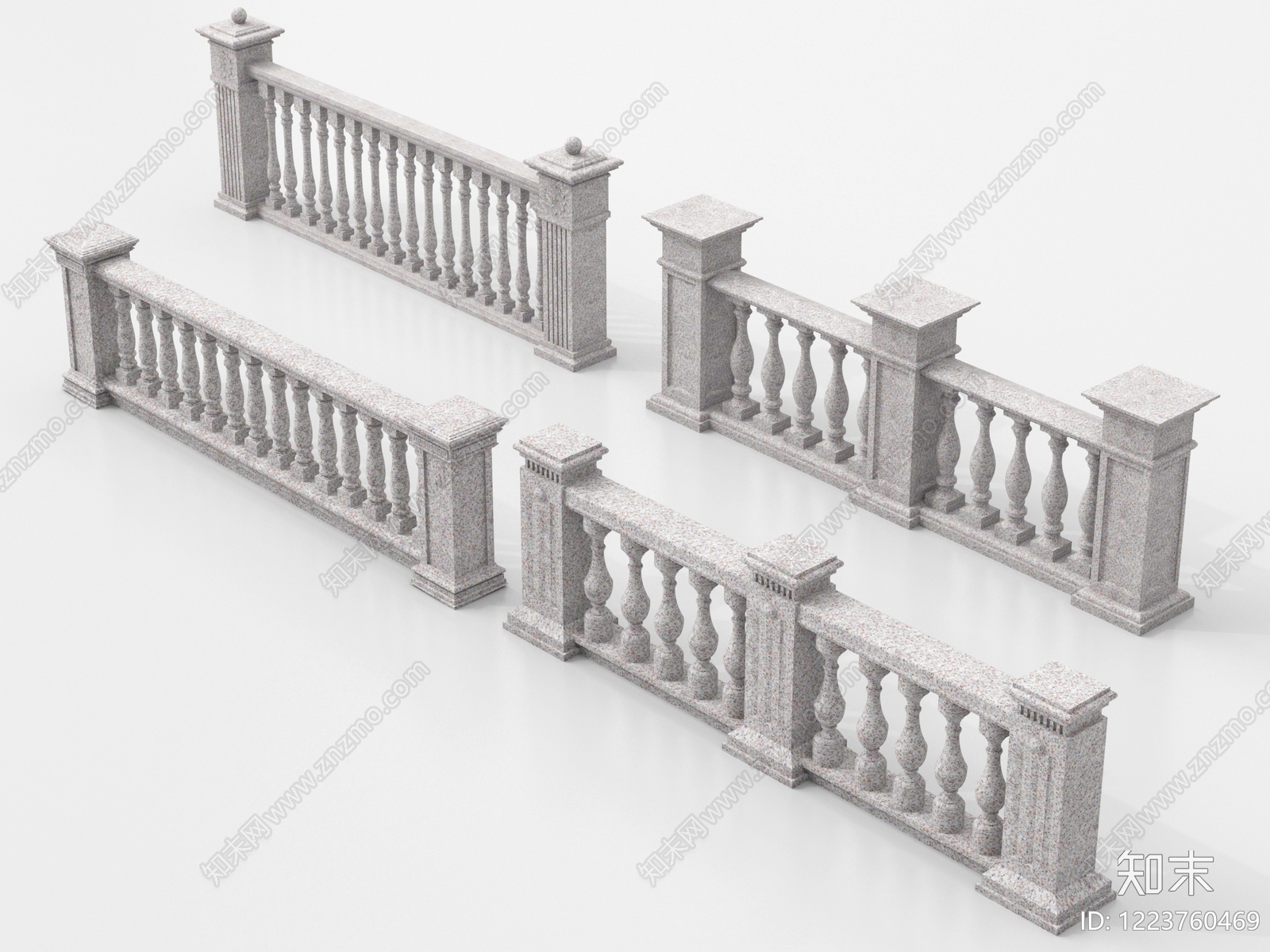 欧式栏杆3D模型下载【ID:1223760469】