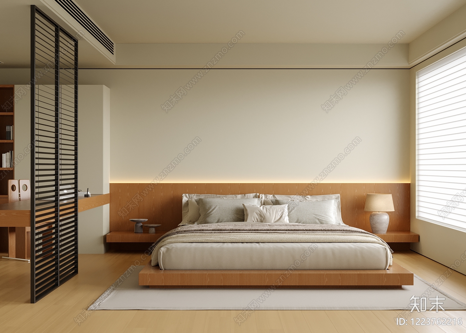 原木风家居卧室SU模型下载【ID:1223762216】
