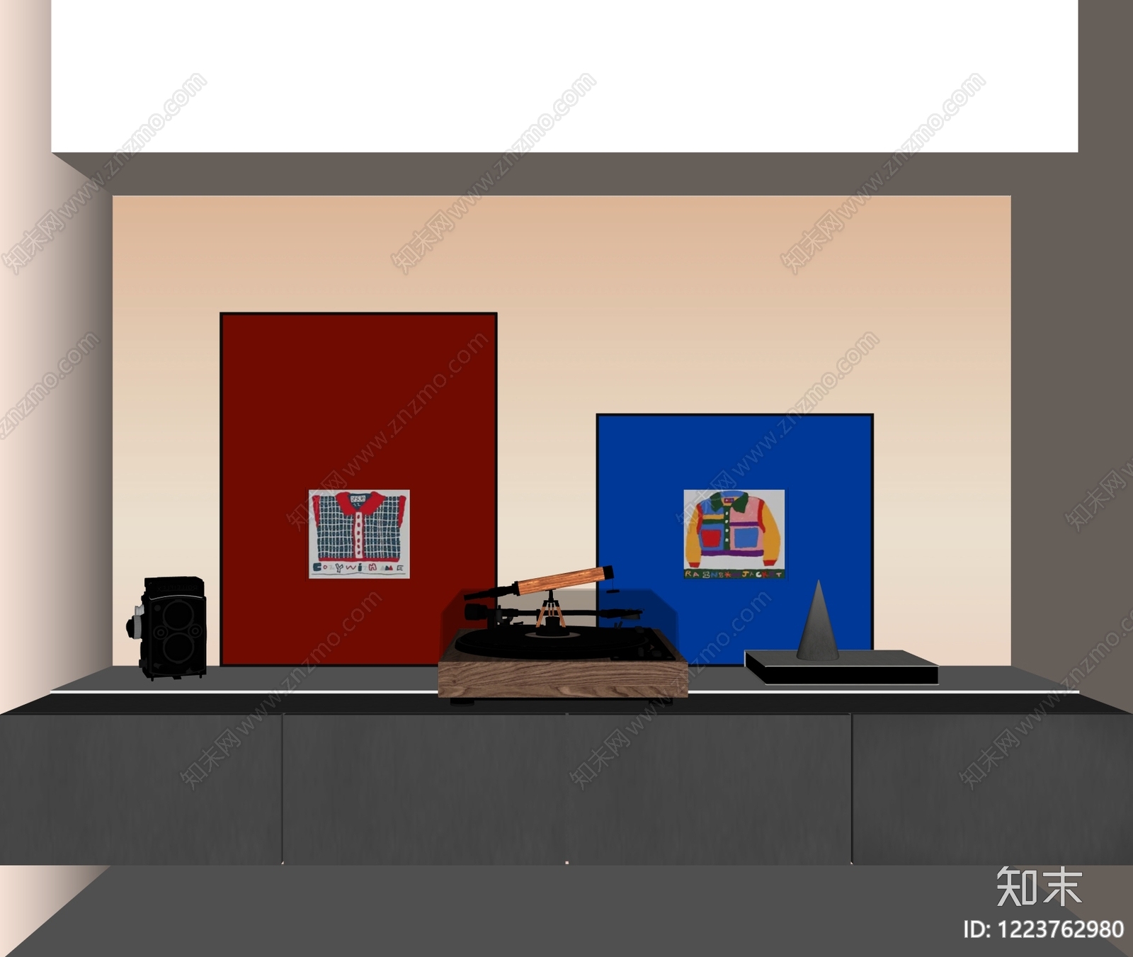 孟菲斯家居客厅SU模型下载【ID:1223762980】