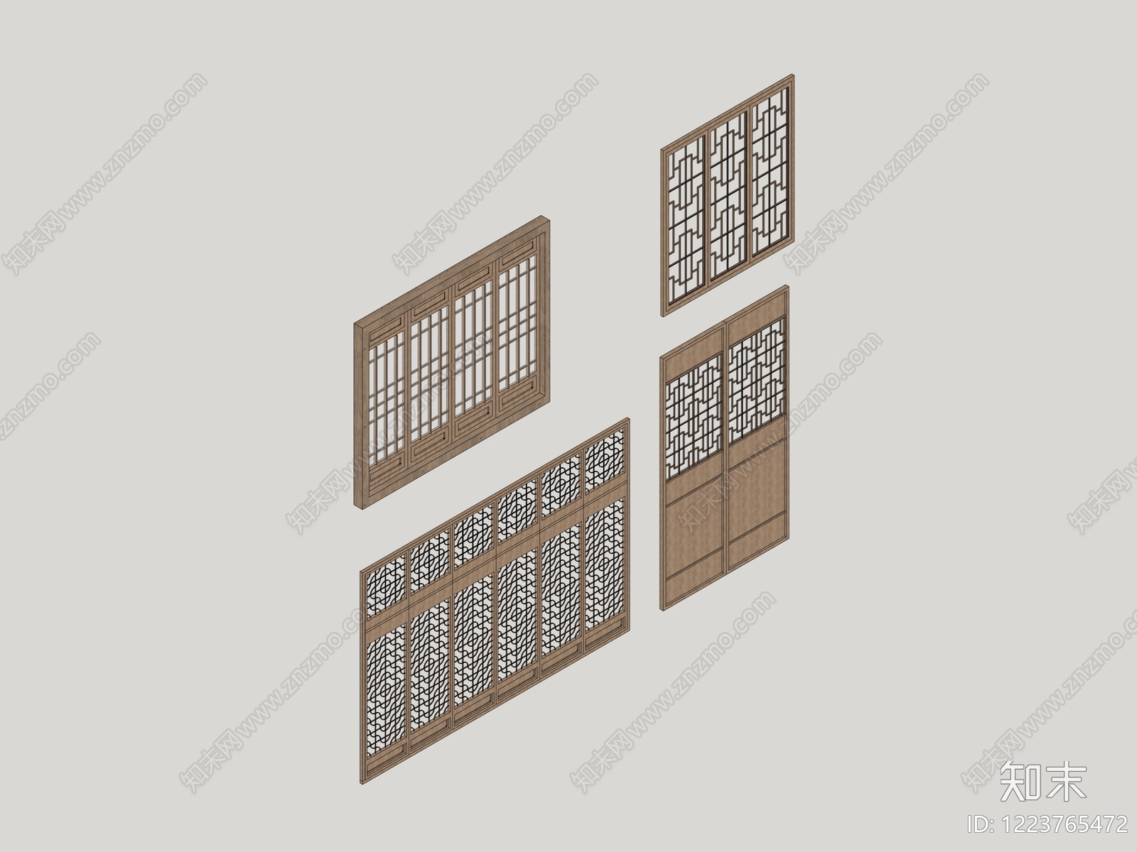 中式镂花窗SU模型下载【ID:1223765472】