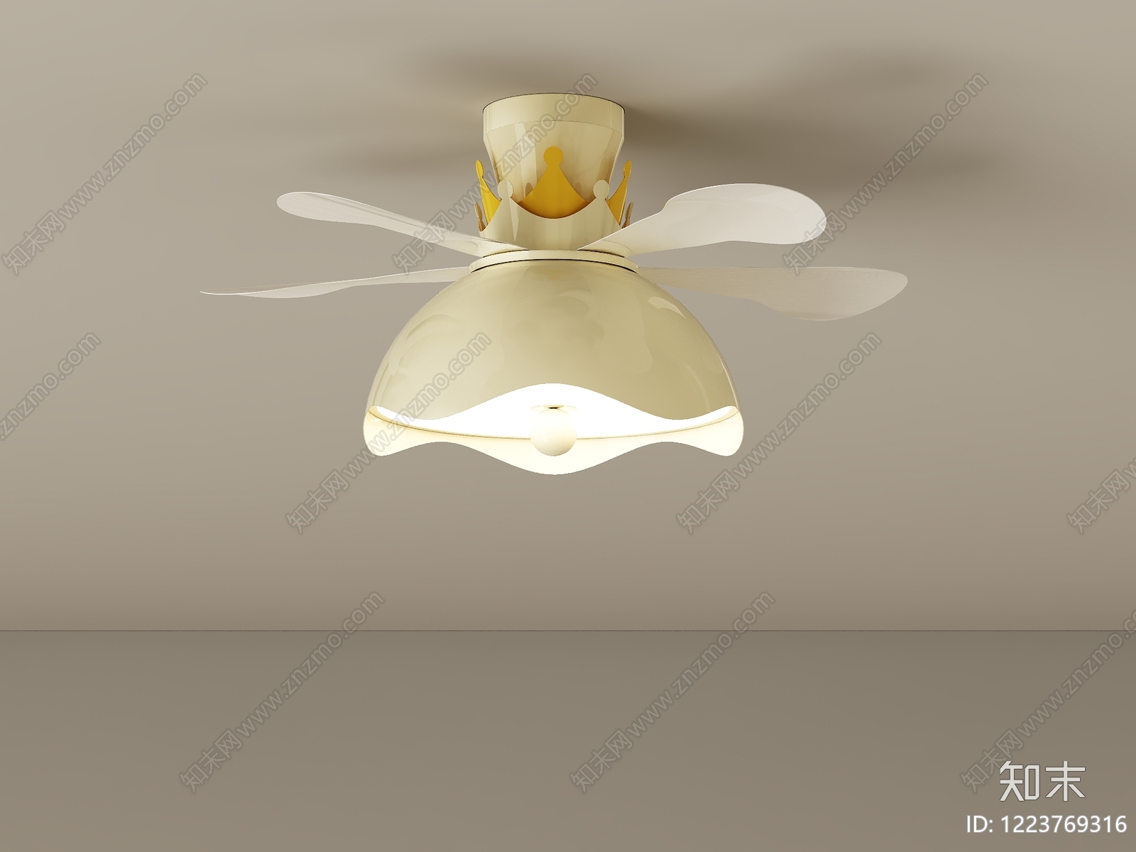 奶油风风扇灯3D模型下载【ID:1223769316】