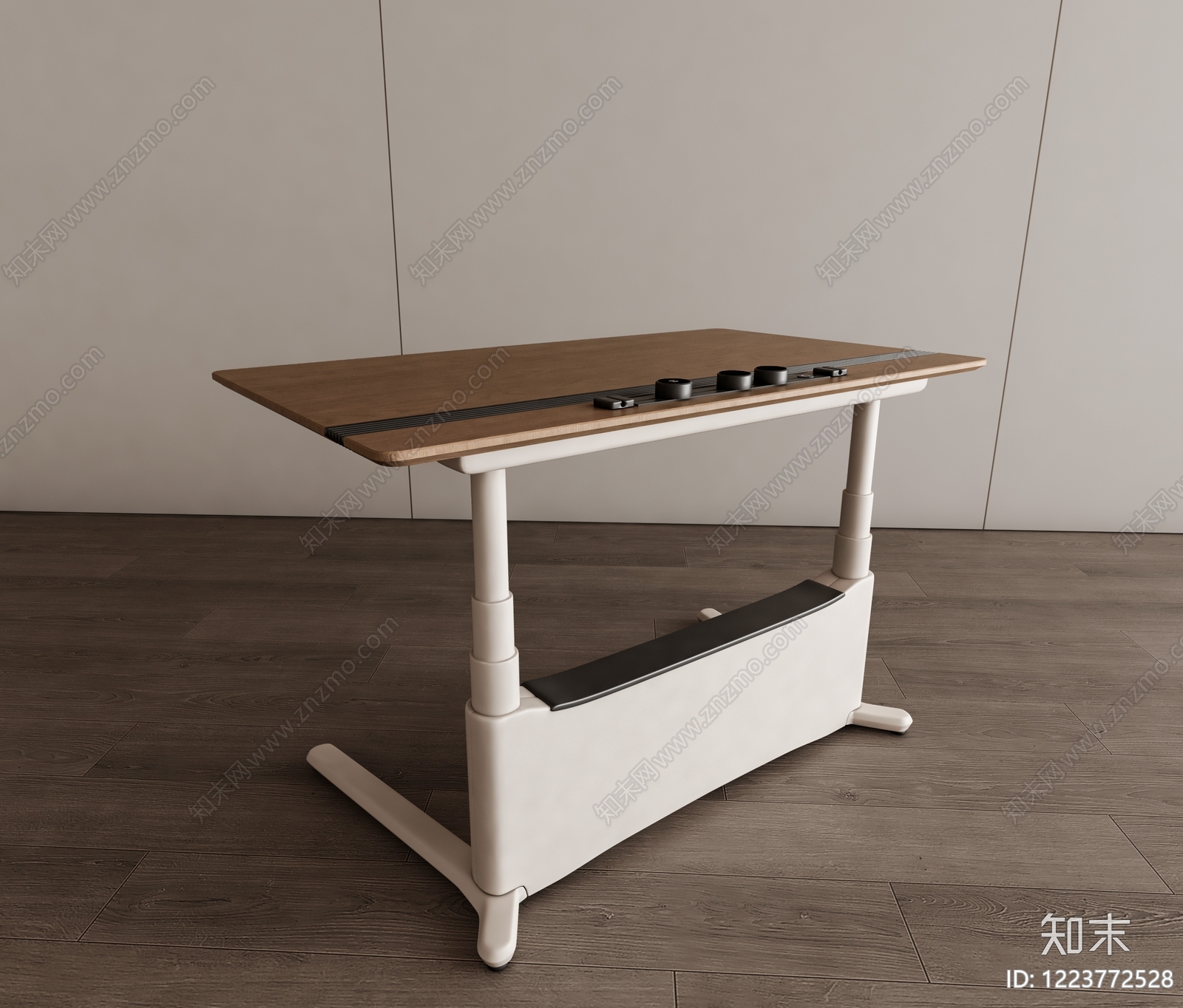 现代简约书桌3D模型渲染效果图