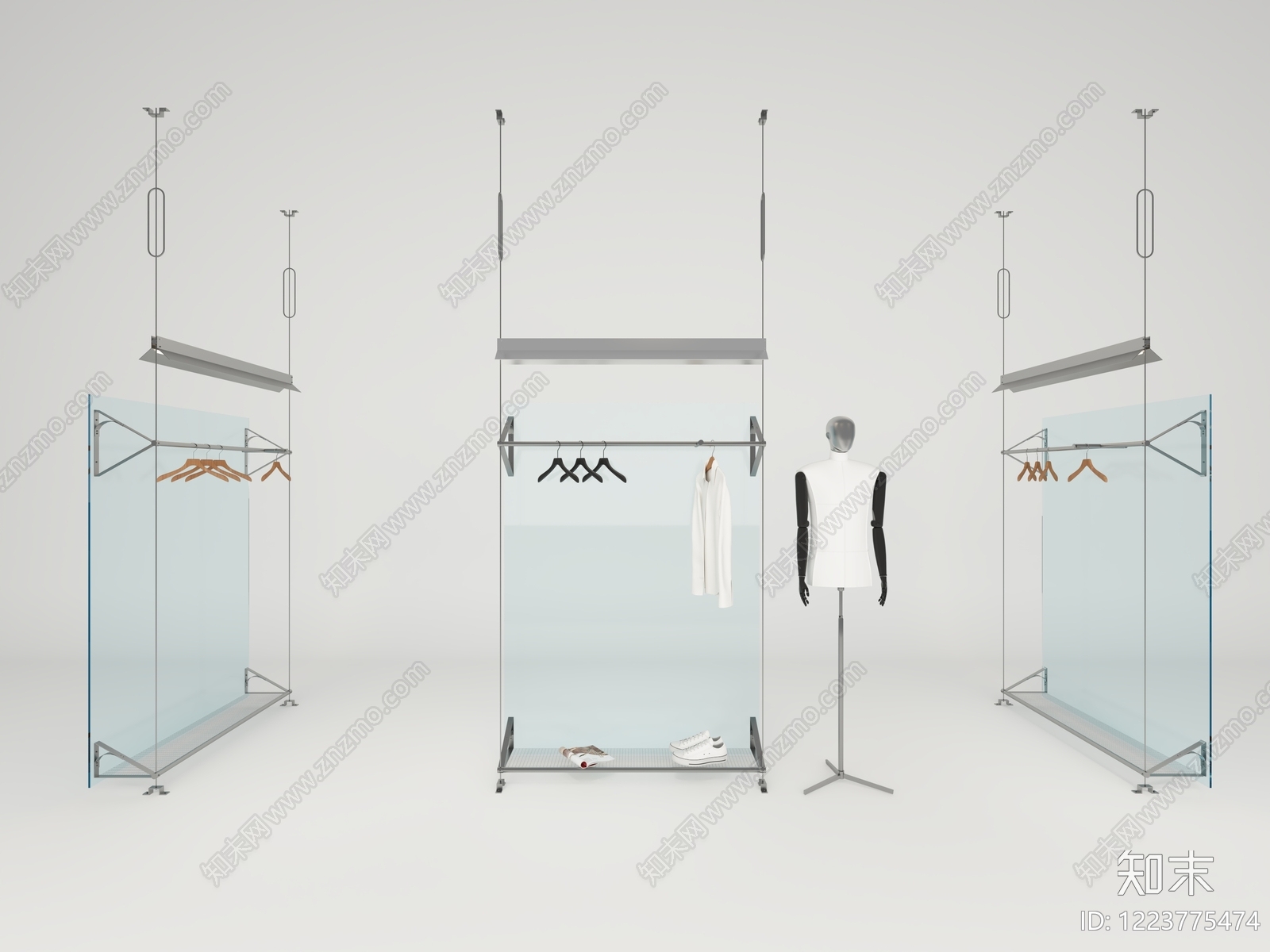 极简服装展厅3D模型渲染效果图