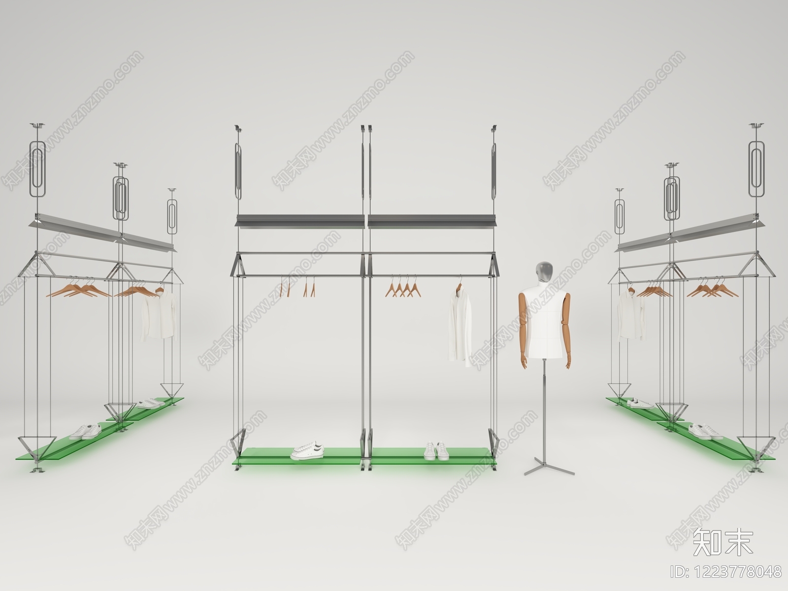极简服装展厅3D模型渲染效果图