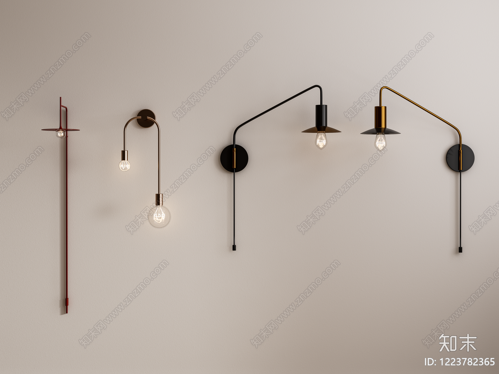 极简灯具组合SU模型下载【ID:1223782365】