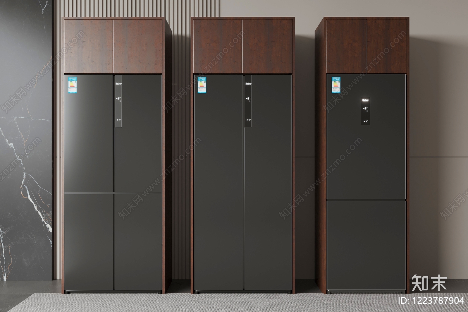 现代简约冰箱SU模型草图