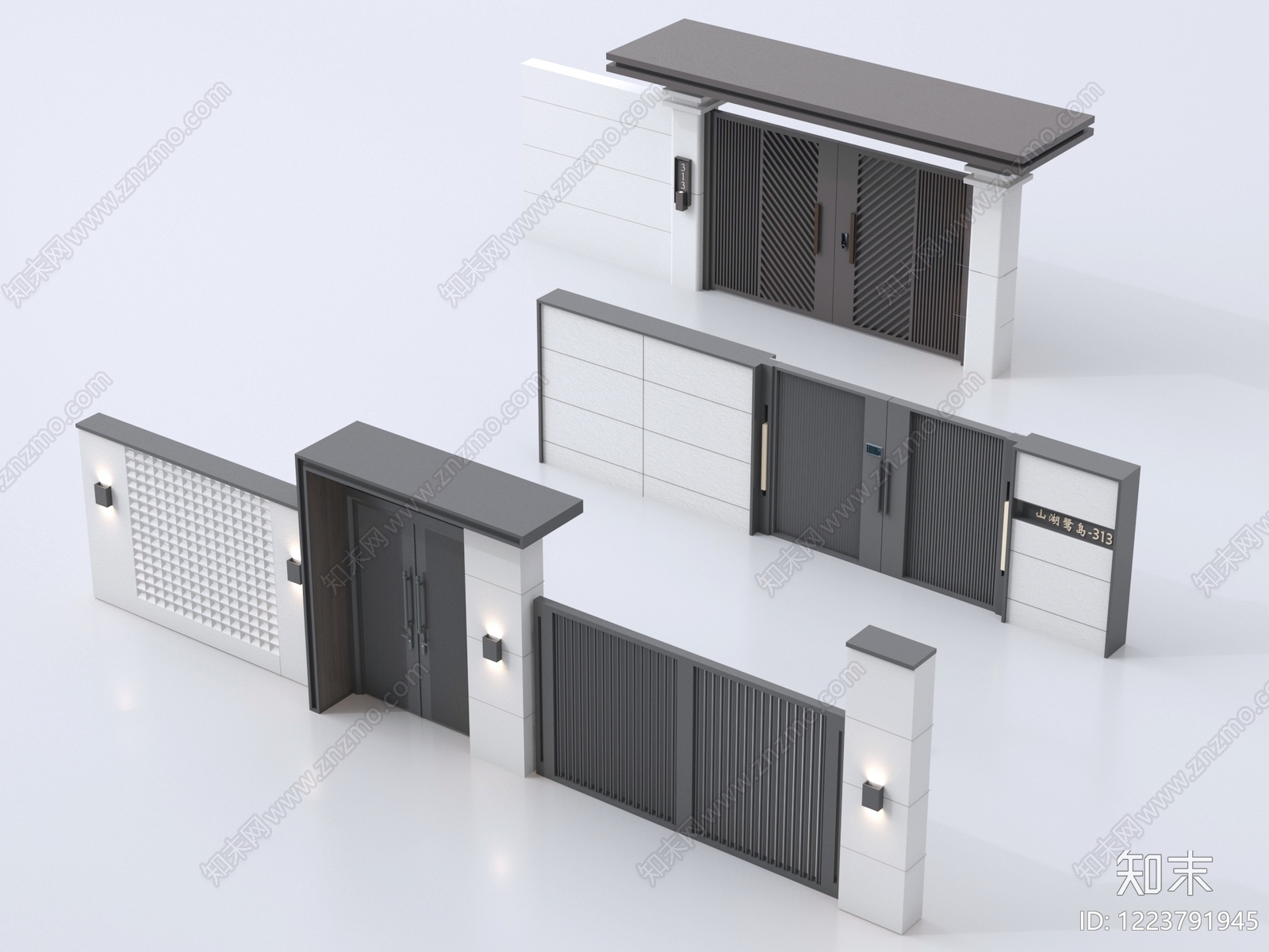 新中式大门3D模型下载【ID:1223791945】