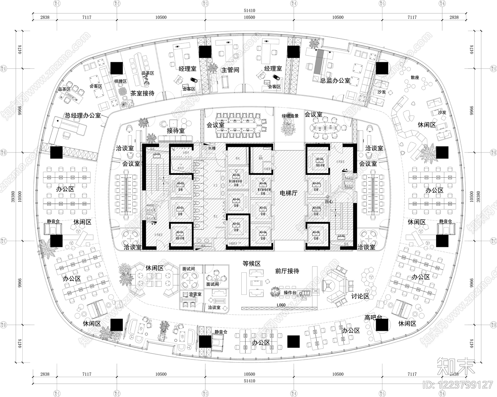 整体办公空间CAD图纸