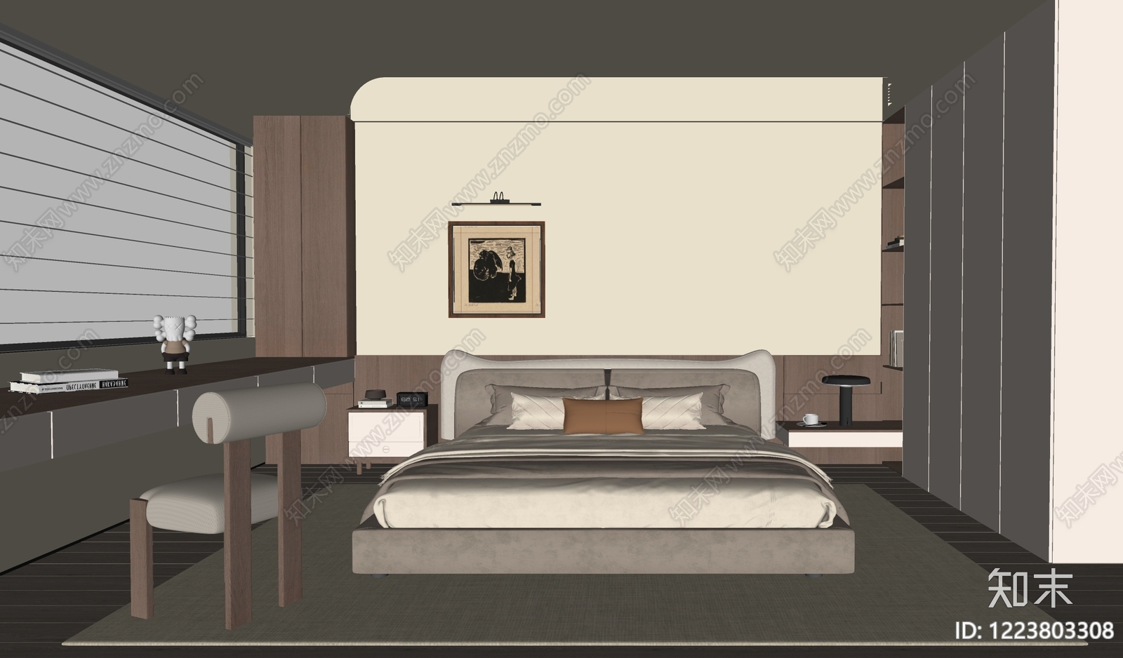 中古风主卧SU模型下载【ID:1223803308】