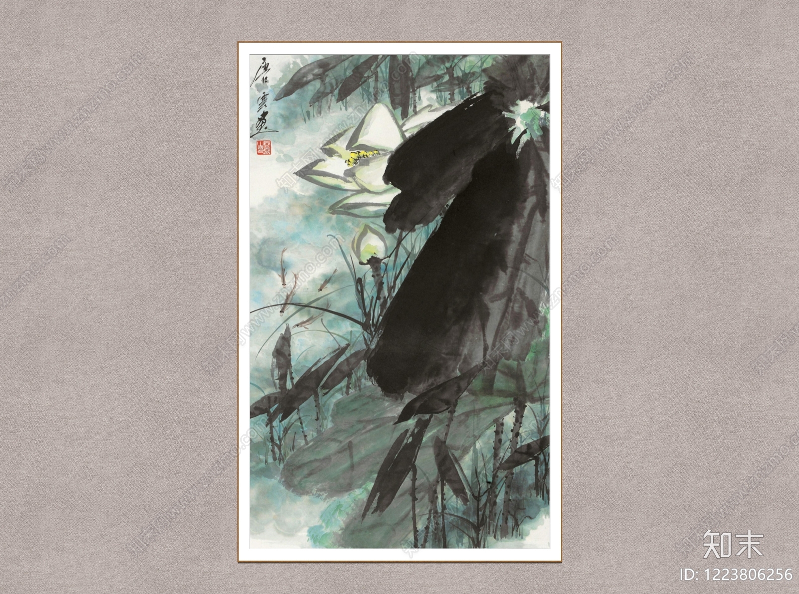 中式挂画SU模型下载【ID:1223806256】