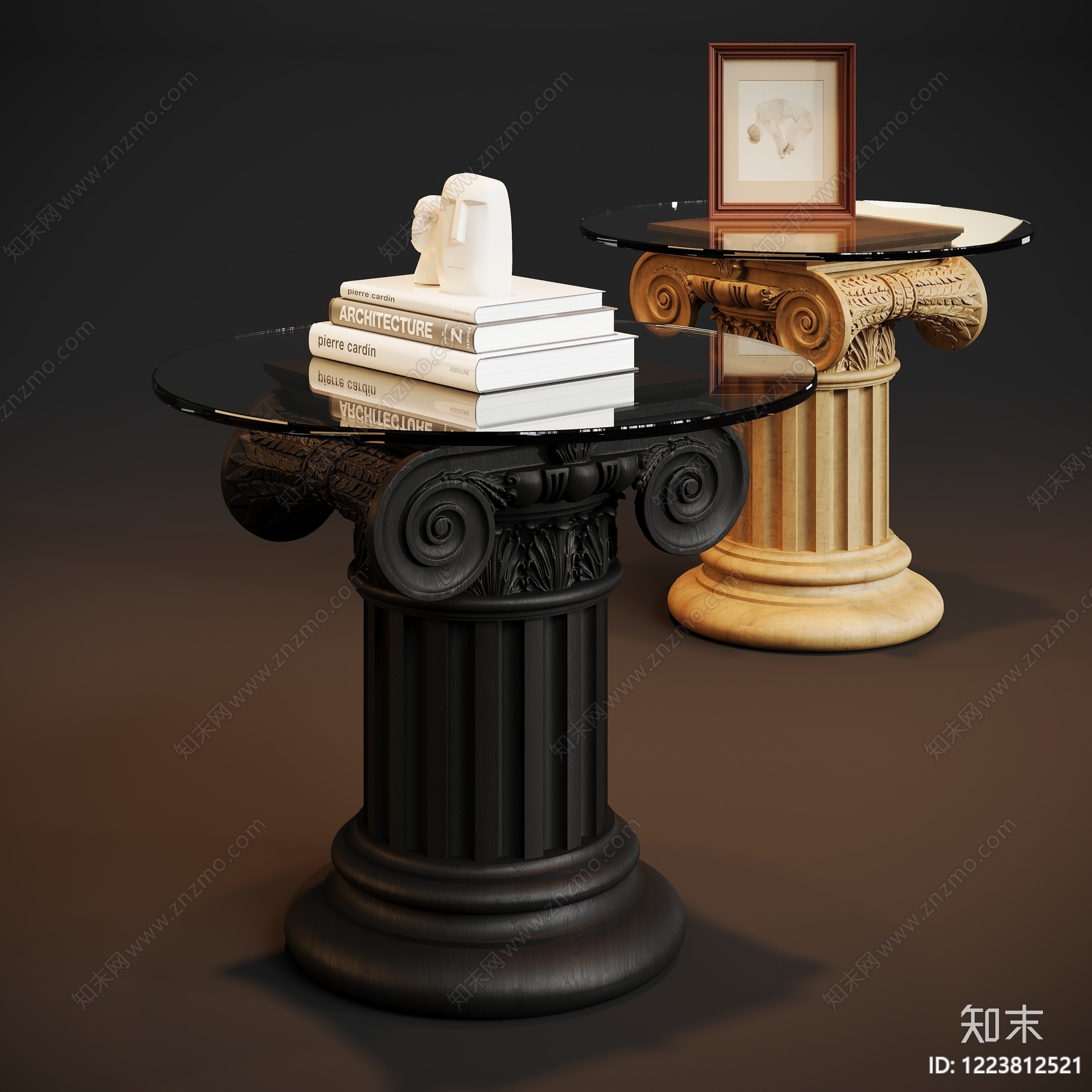 欧式边几3D模型渲染效果图