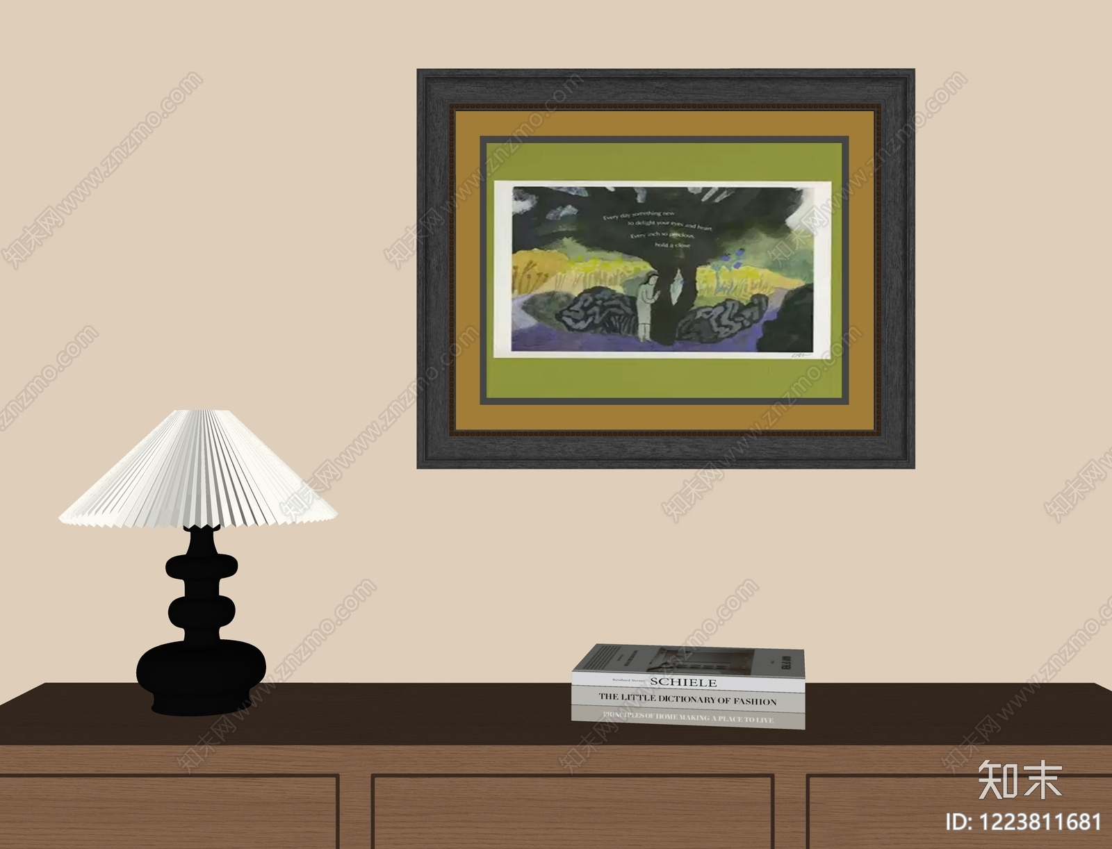 中古风挂画SU模型下载【ID:1223811681】