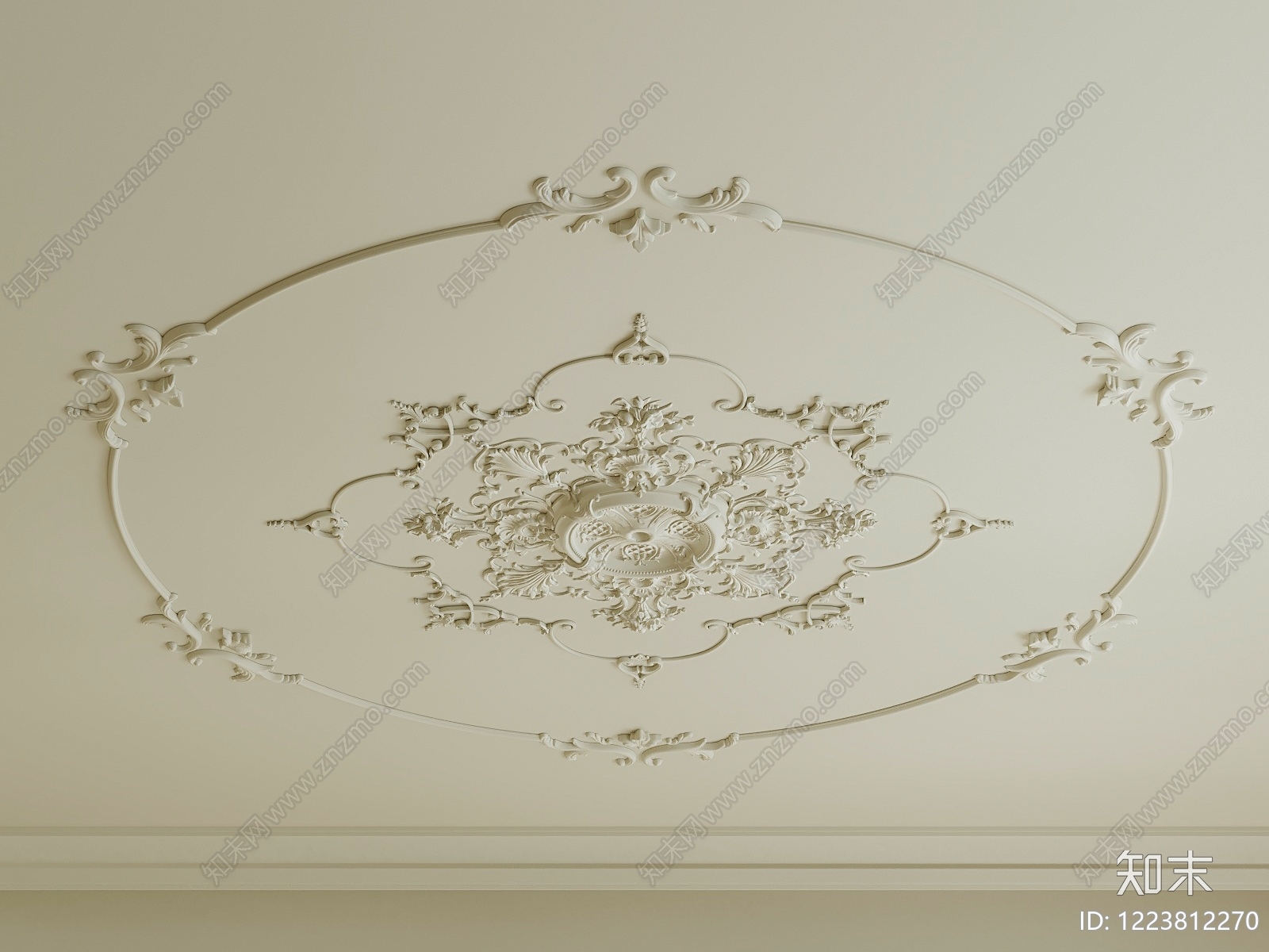 洛可可雕花3D模型下载【ID:1223812270】