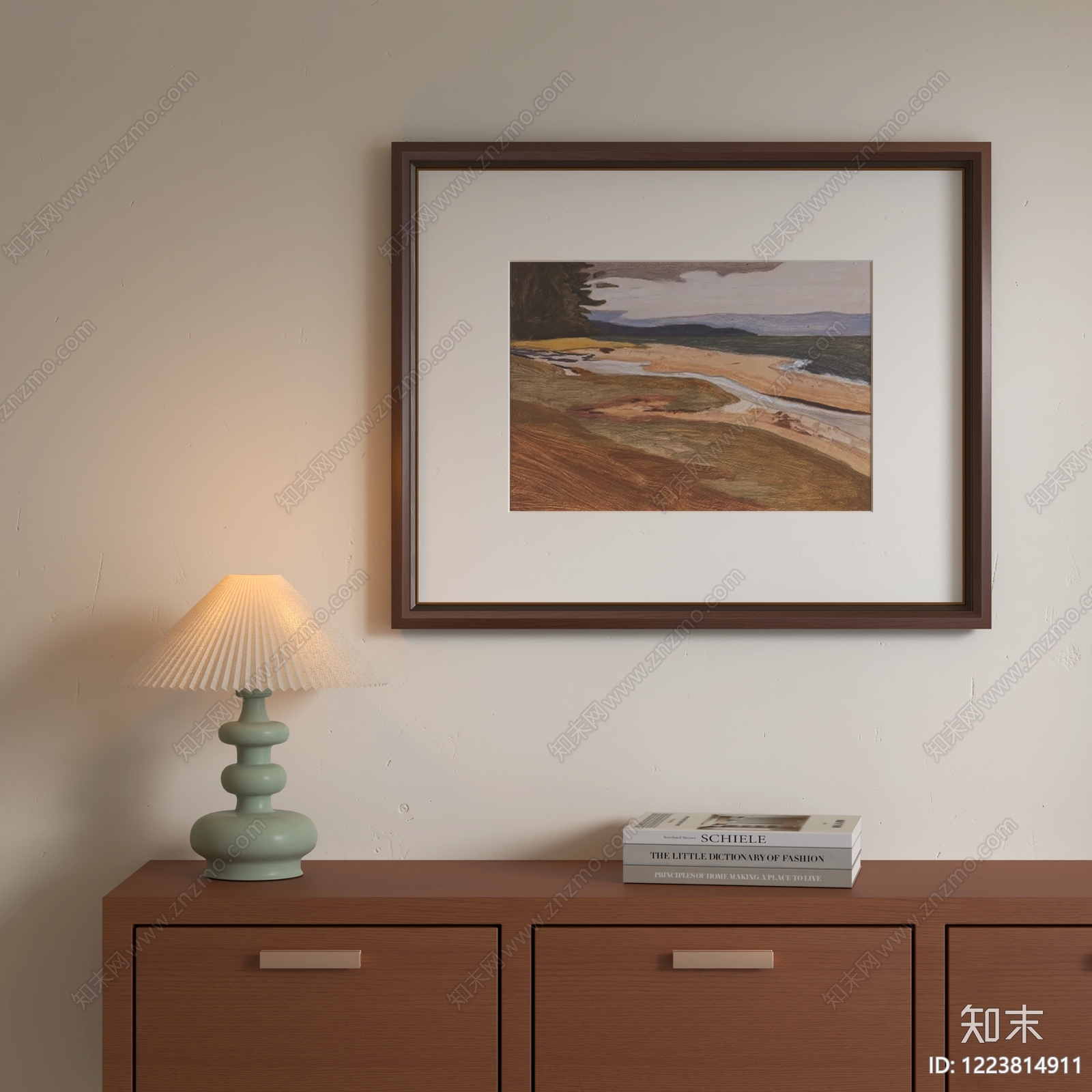 中古风挂画SU模型下载【ID:1223814911】