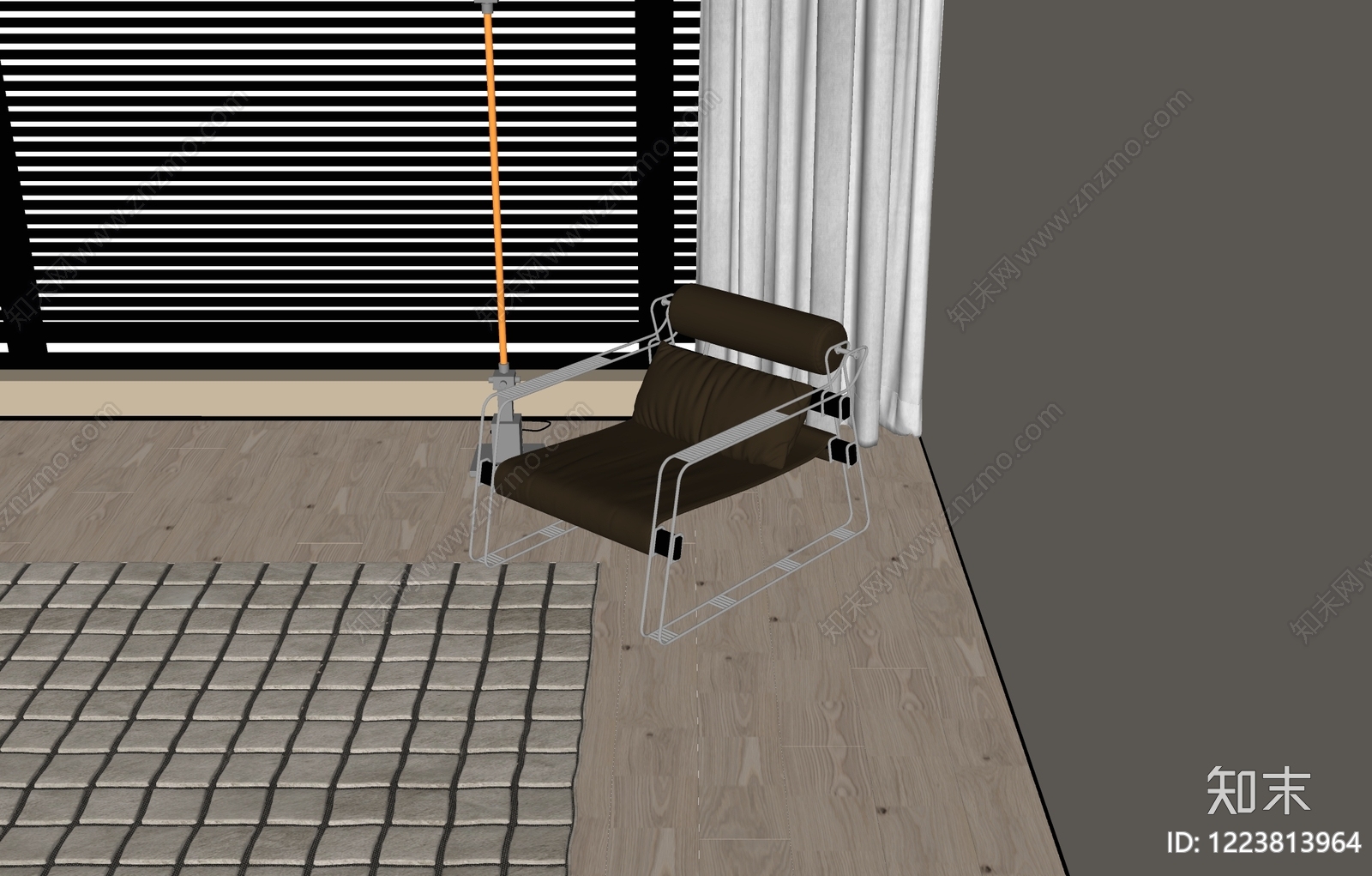 包豪斯休闲椅SU模型下载【ID:1223813964】