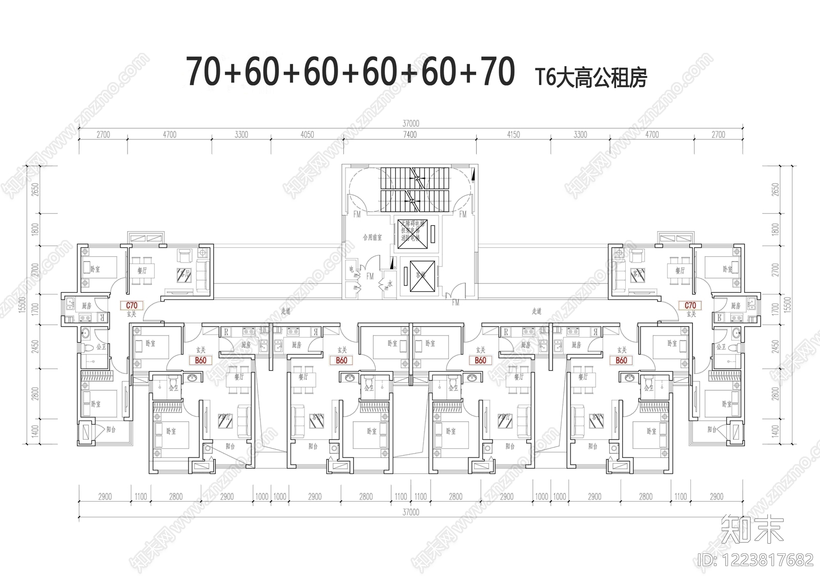 保障性住房cad施工图下载【ID:1223817682】