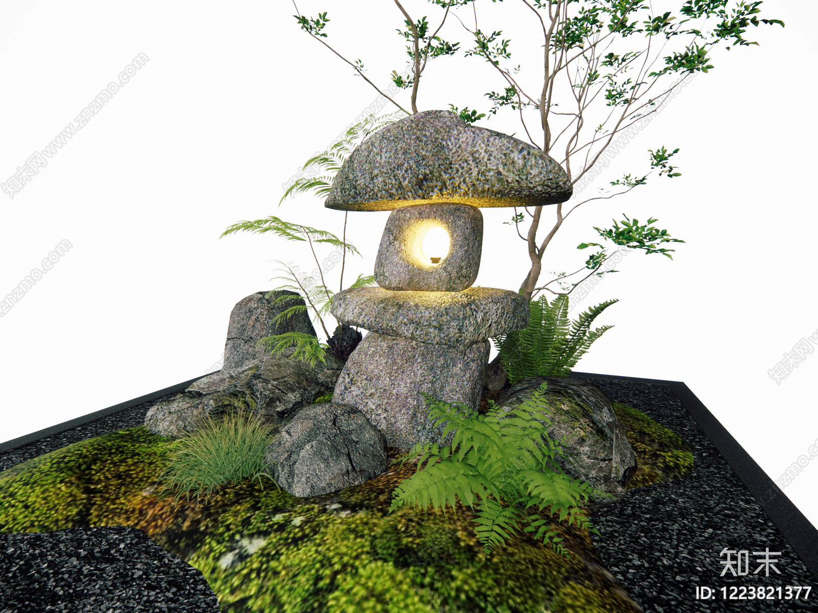 日式景观灯SU模型草图