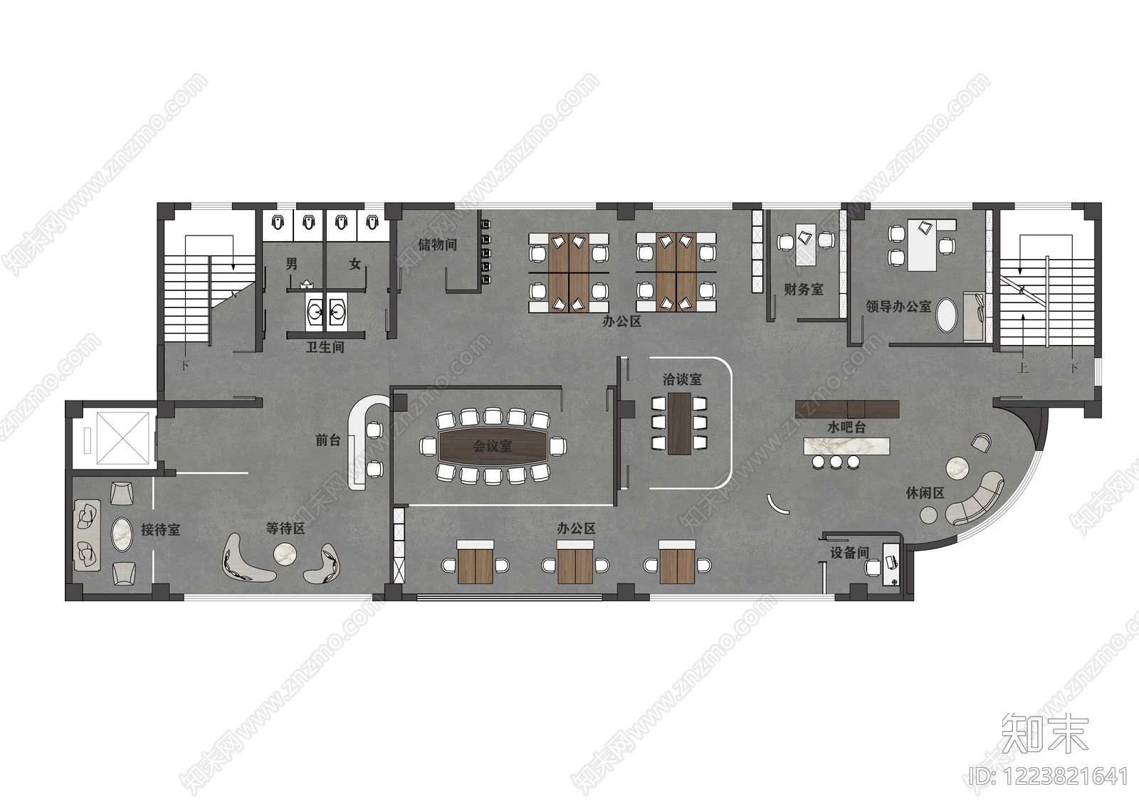 整体办公空间cad施工图下载【ID:1223821641】