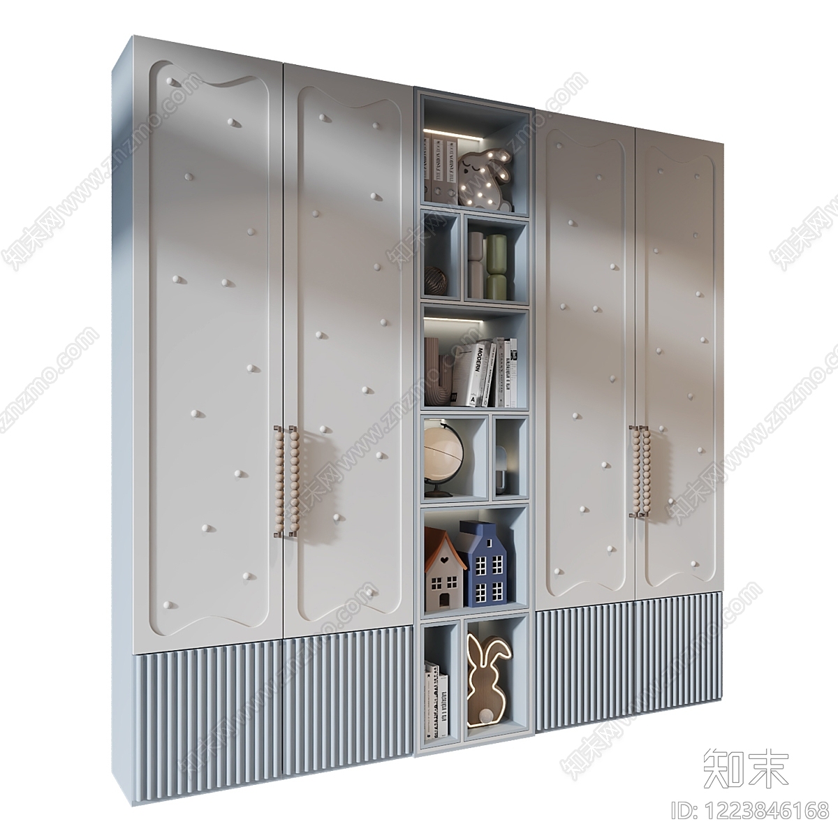 奶油风衣柜3D模型下载【ID:1223846168】