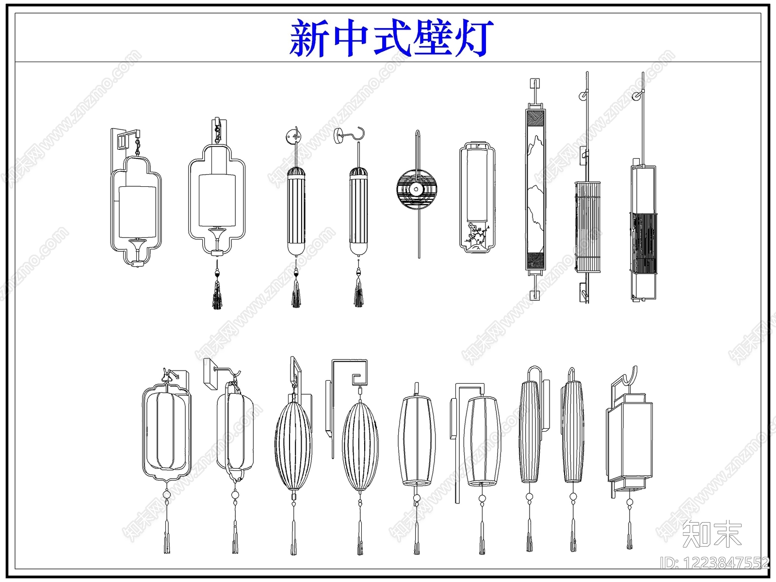 灯具图库cad施工图下载【ID:1223847552】