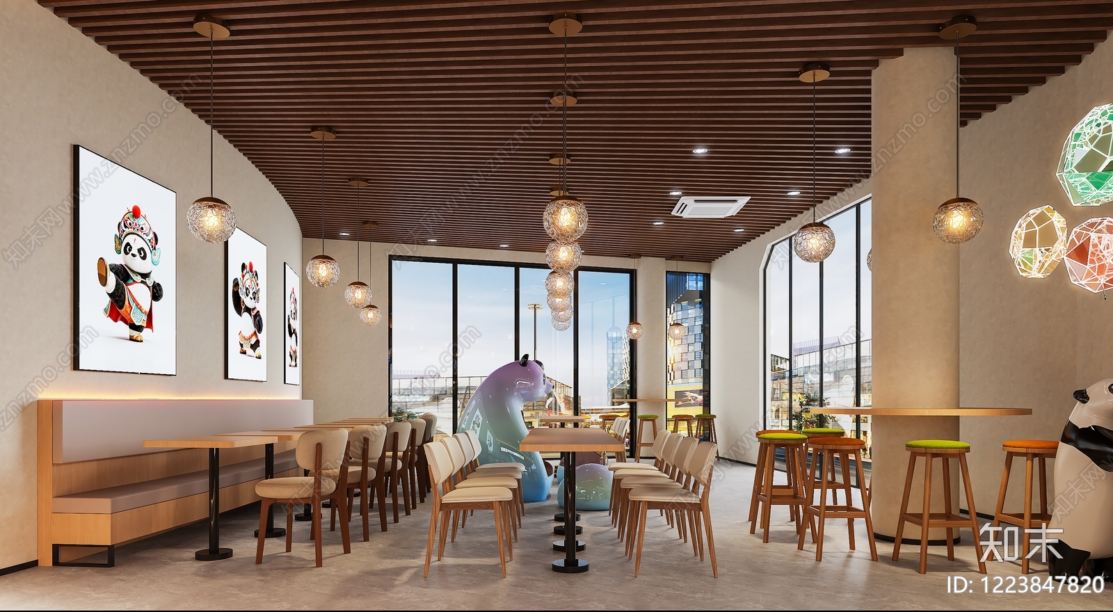 现代简约奶茶店3D模型下载【ID:1223847820】