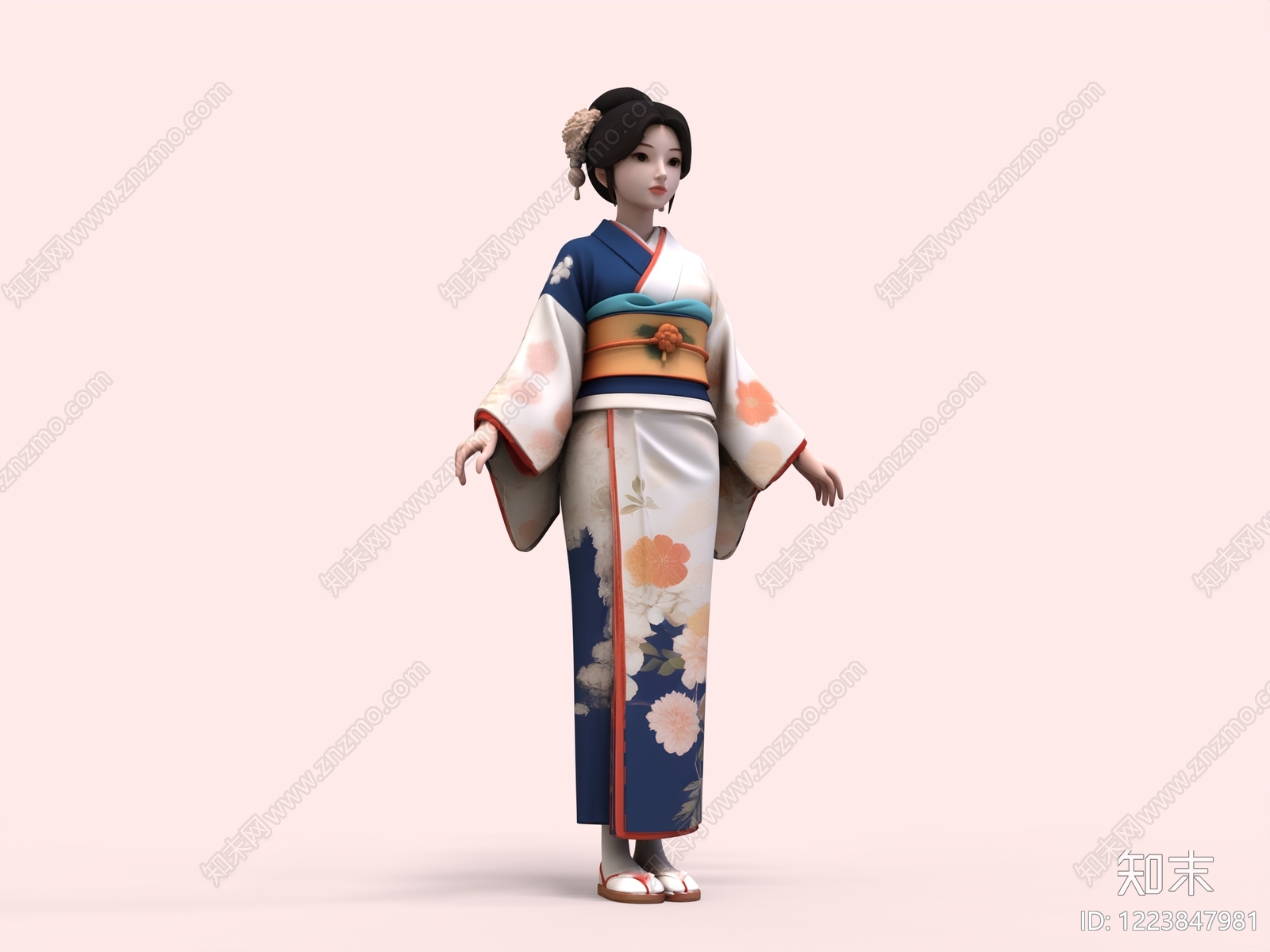 日式虚拟人物SU模型下载【ID:1223847981】