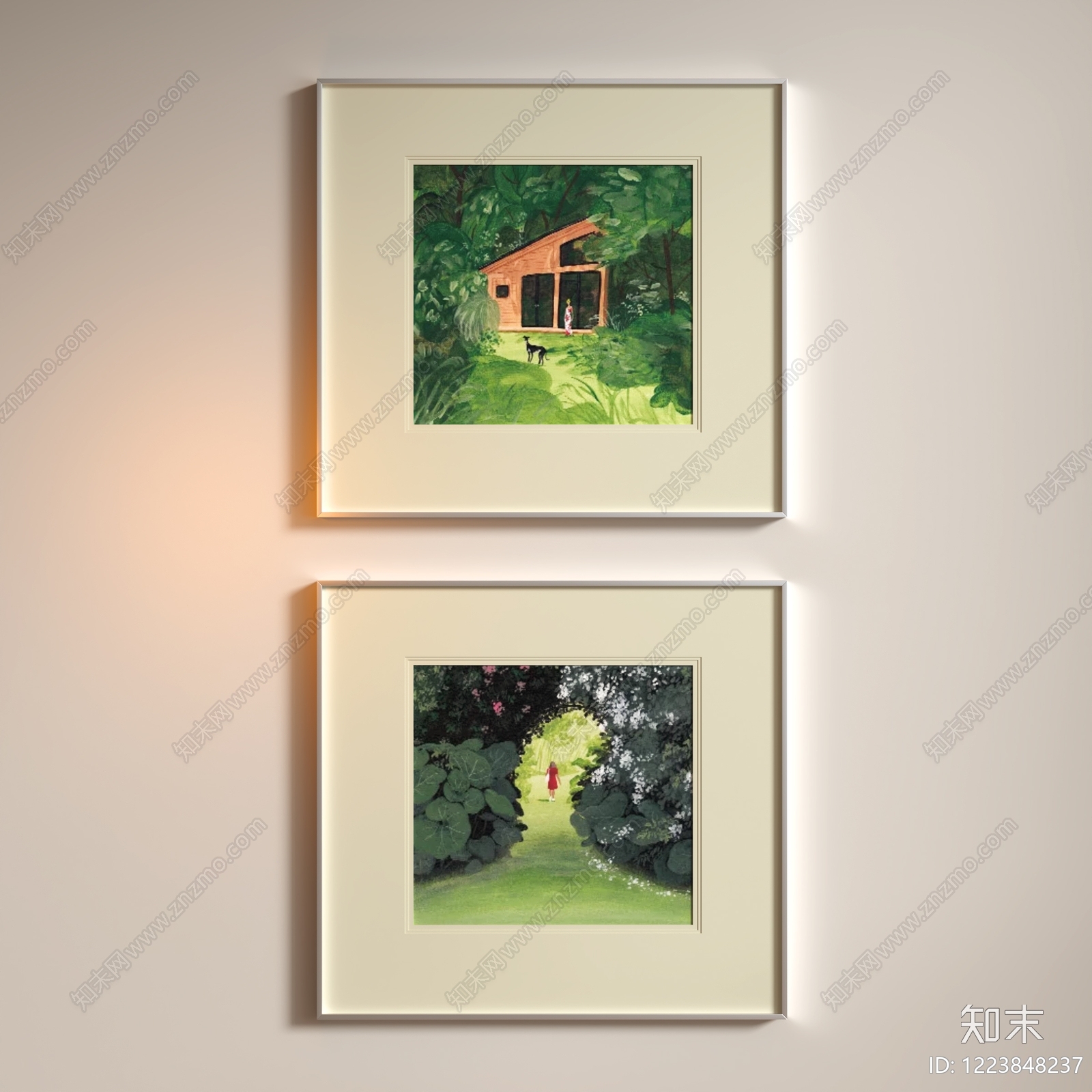 现代简约挂画组合SU模型下载【ID:1223848237】