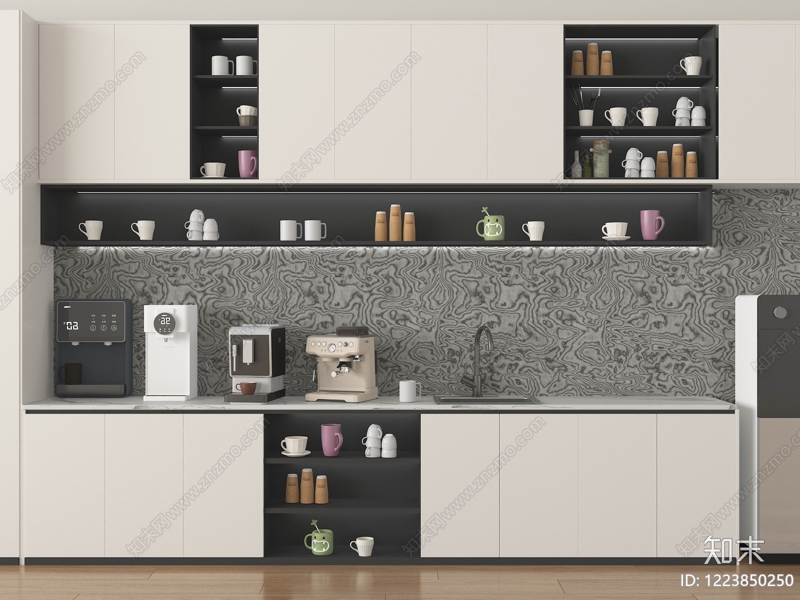现代简约茶水间3D模型下载【ID:1223850250】