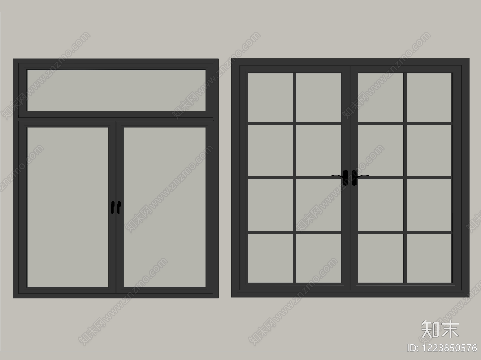 极简窗户组合SU模型下载【ID:1223850576】