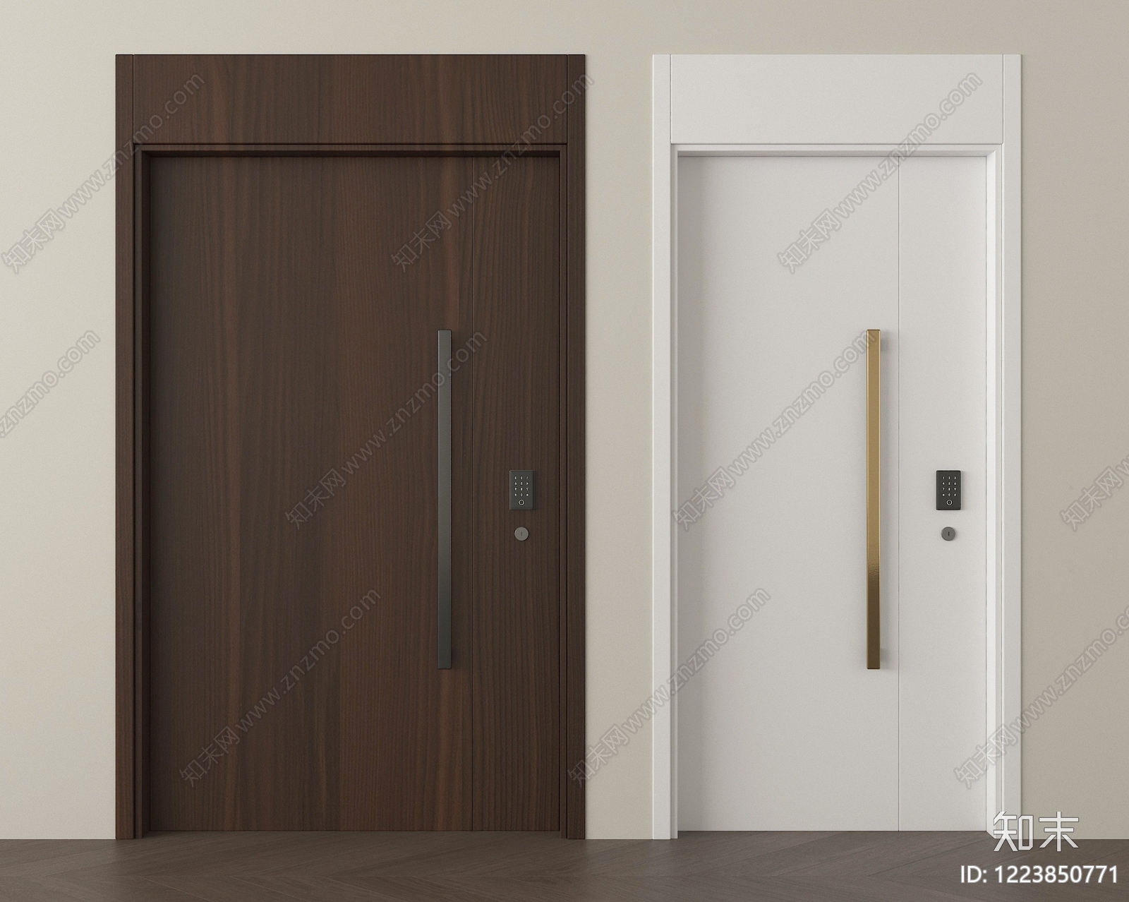 意式极简单开门3D模型下载【ID:1223850771】