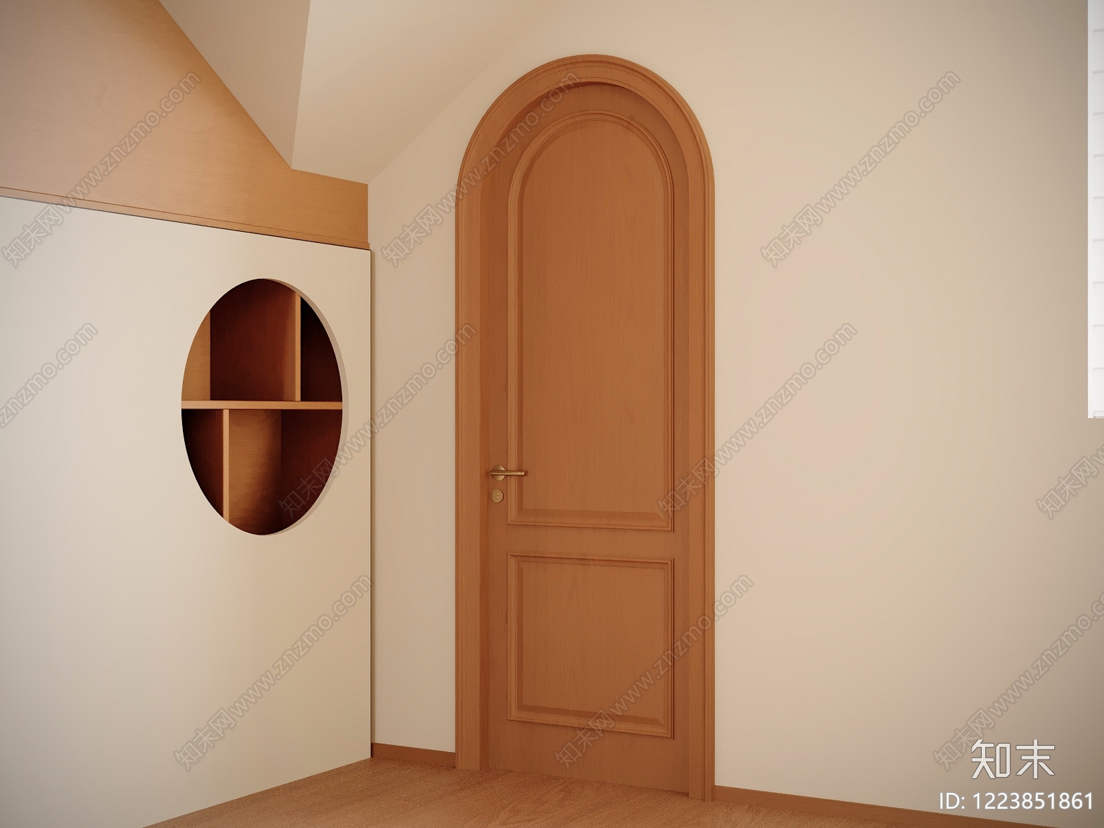 奶油风单开门3D模型下载【ID:1223851861】