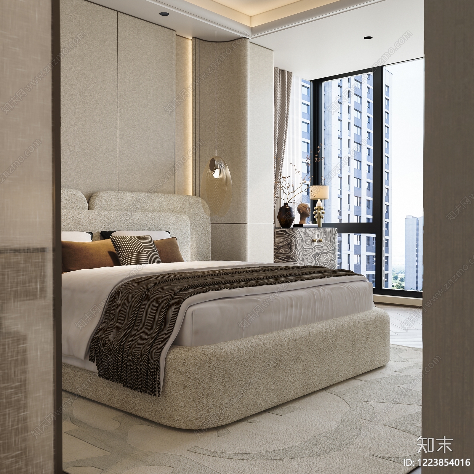 轻奢主卧3D模型下载【ID:1223854016】