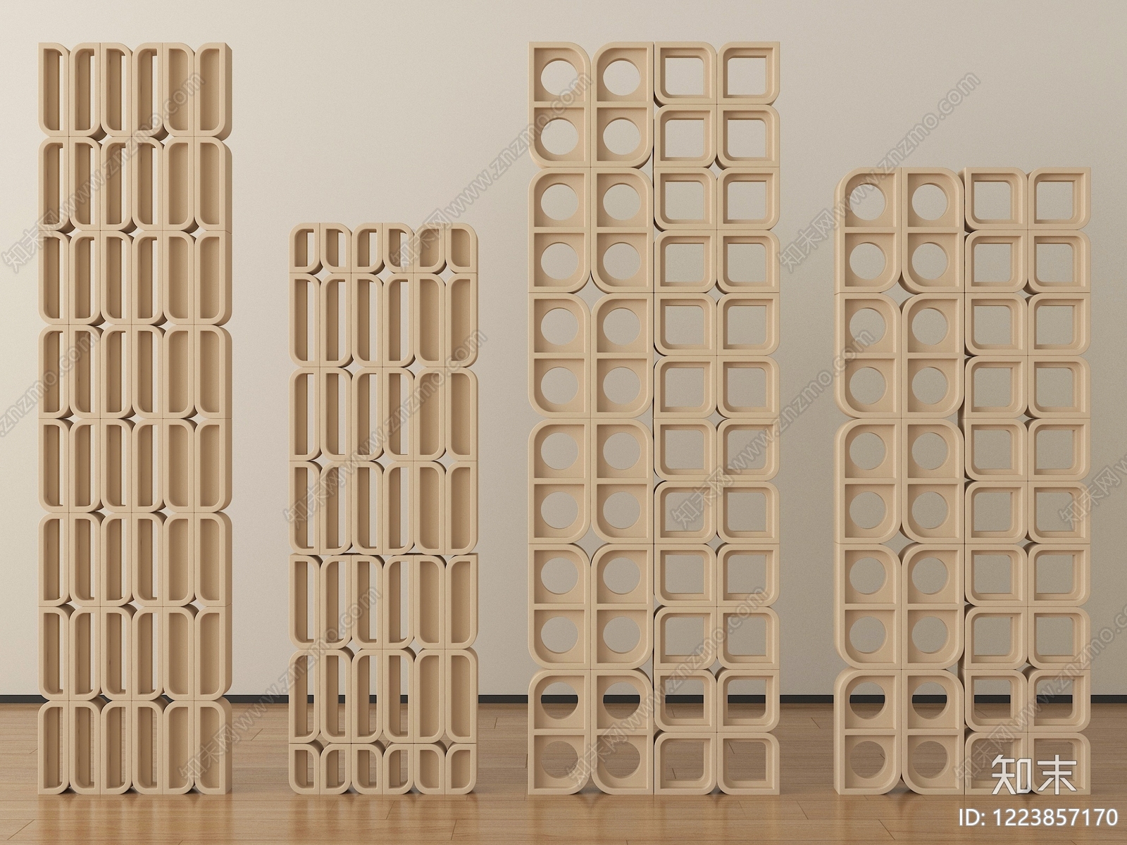 原木风隔断3D模型下载【ID:1223857170】