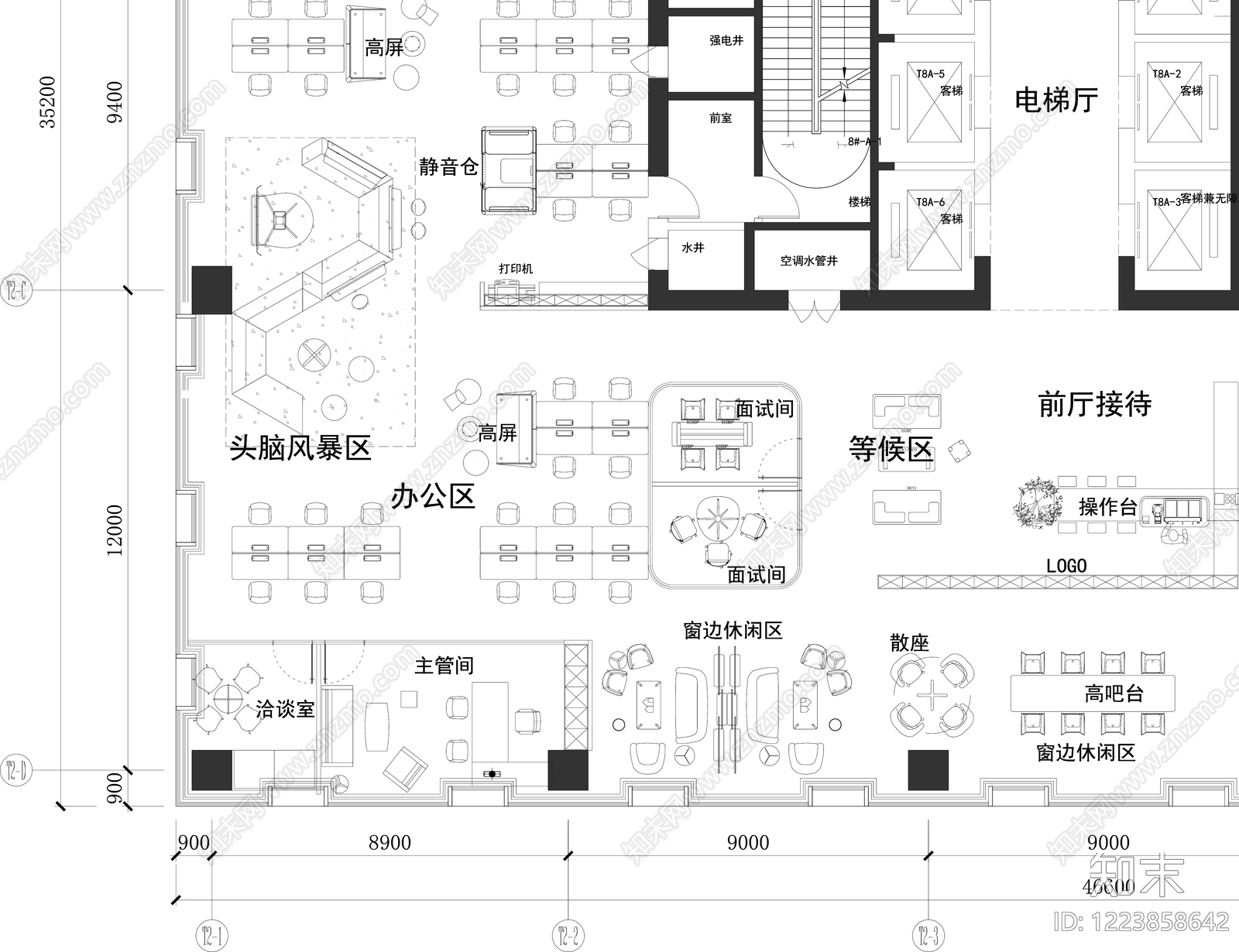 开放办公室cad施工图下载【ID:1223858642】