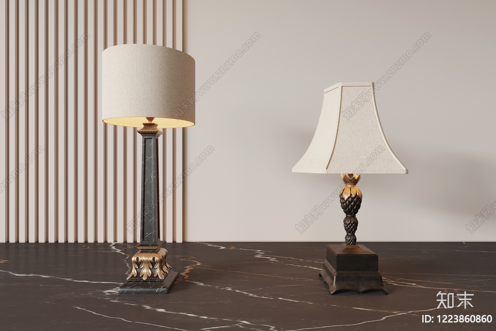 轻奢台灯3D模型下载【ID:1223860860】