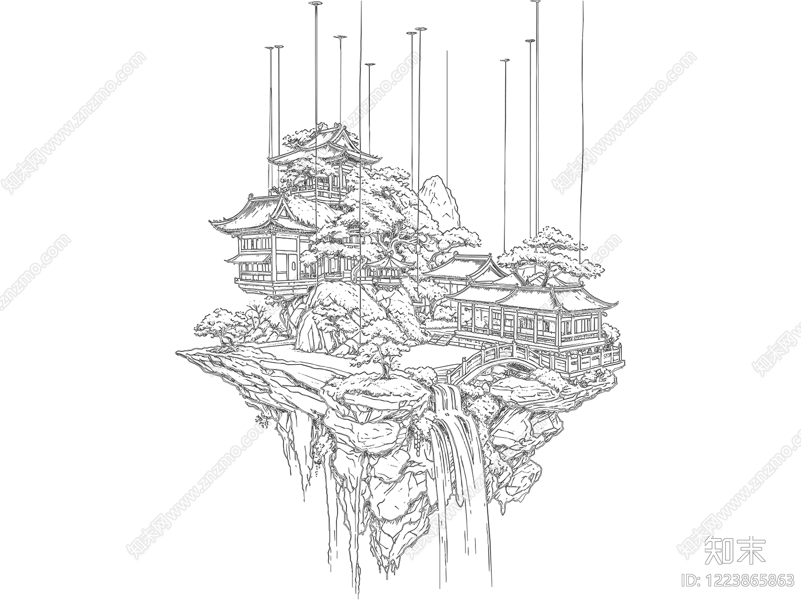 新中式综合植物图库CAD图纸